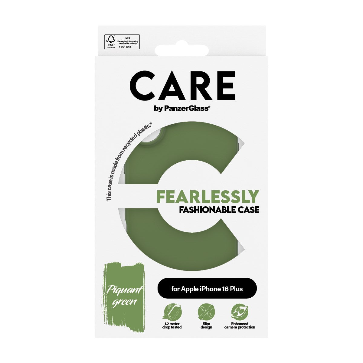 CARE by PanzerGlass® Case Grøn iPhone 16 Plus