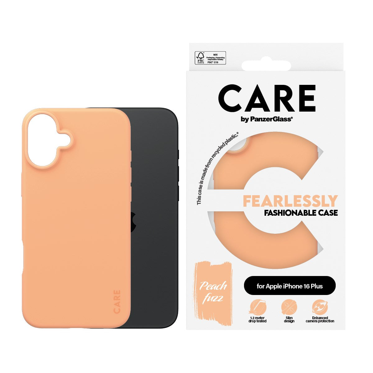 CARE by PanzerGlass® Case Peachy iPhone 16 Plus
