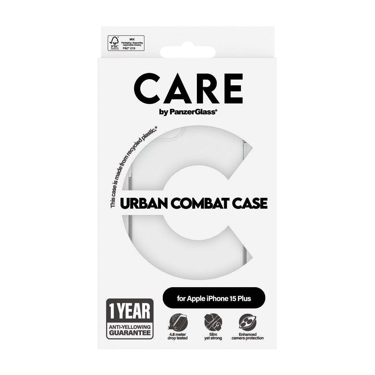 CARE by PanzerGlass® Urban Combat Case Transparent iPhone 15 Plus