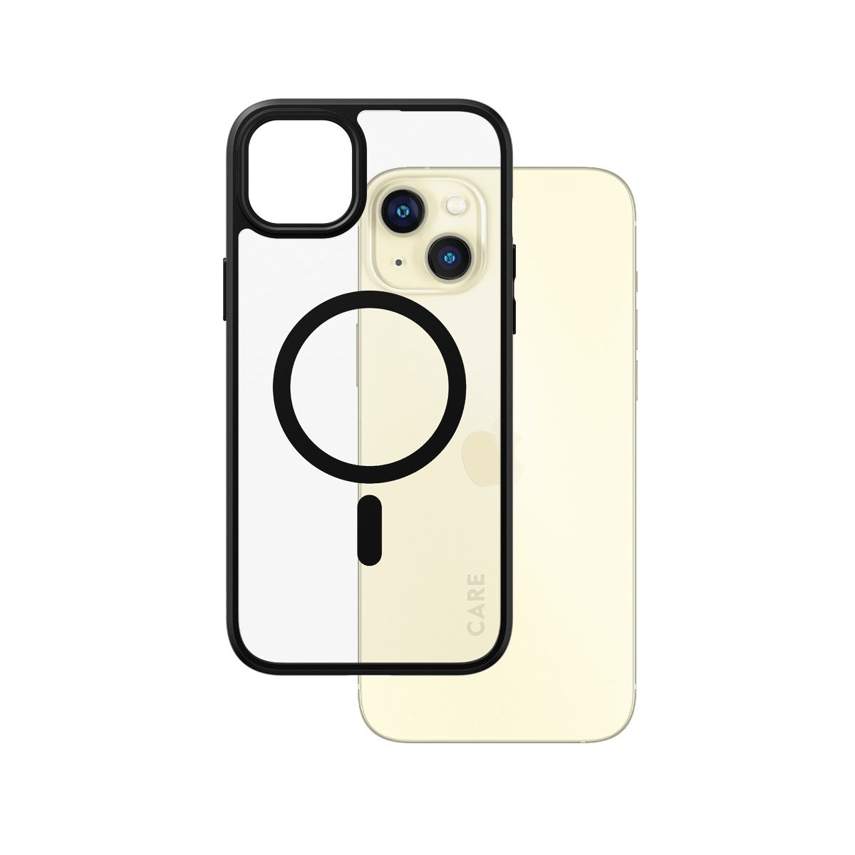 CARE by PanzerGlass® Urban Combat Case Transparent m. Sort MagSafe iPhone 15 Plus