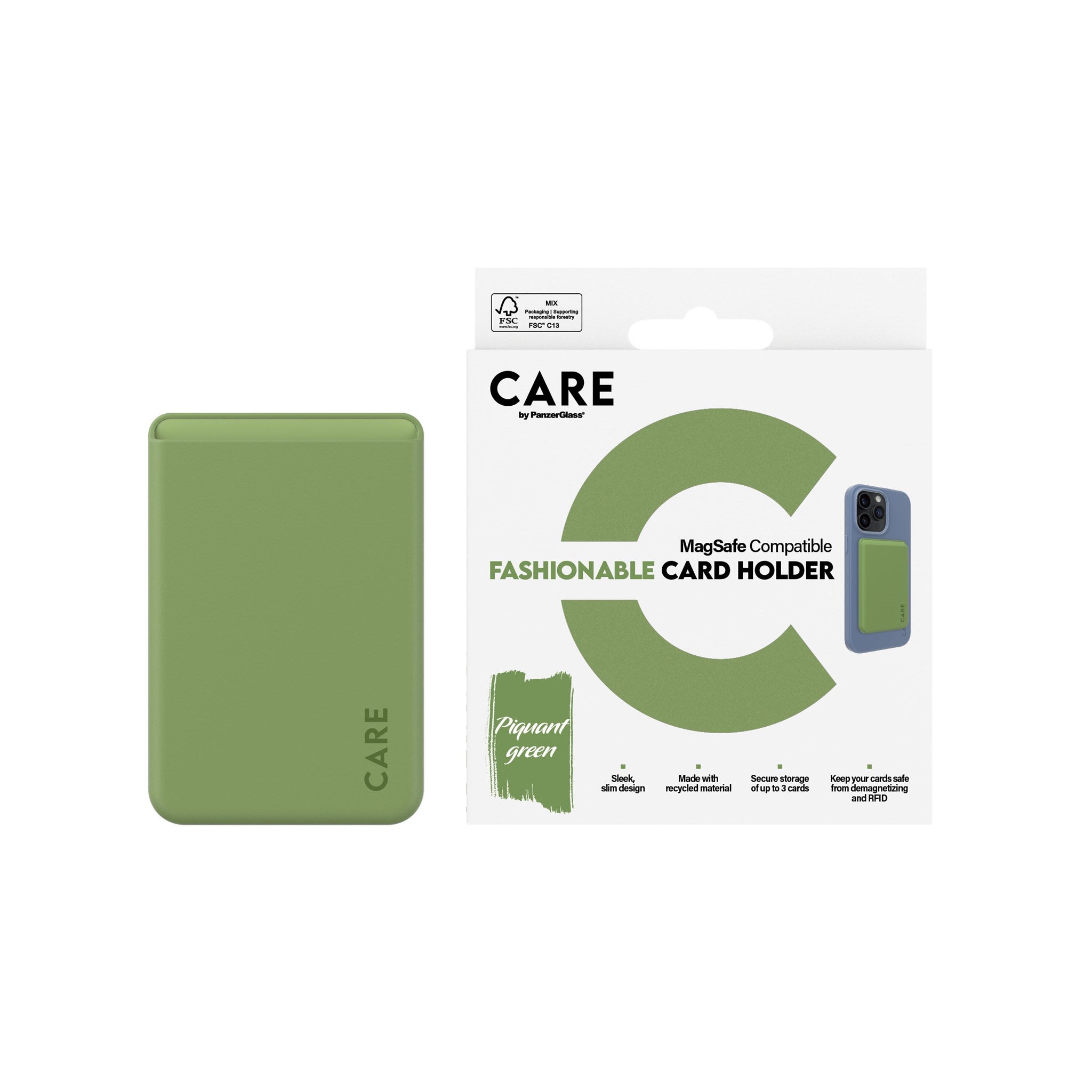 CARE™ by PanzerGlass® Kortholder Grøn iPhone