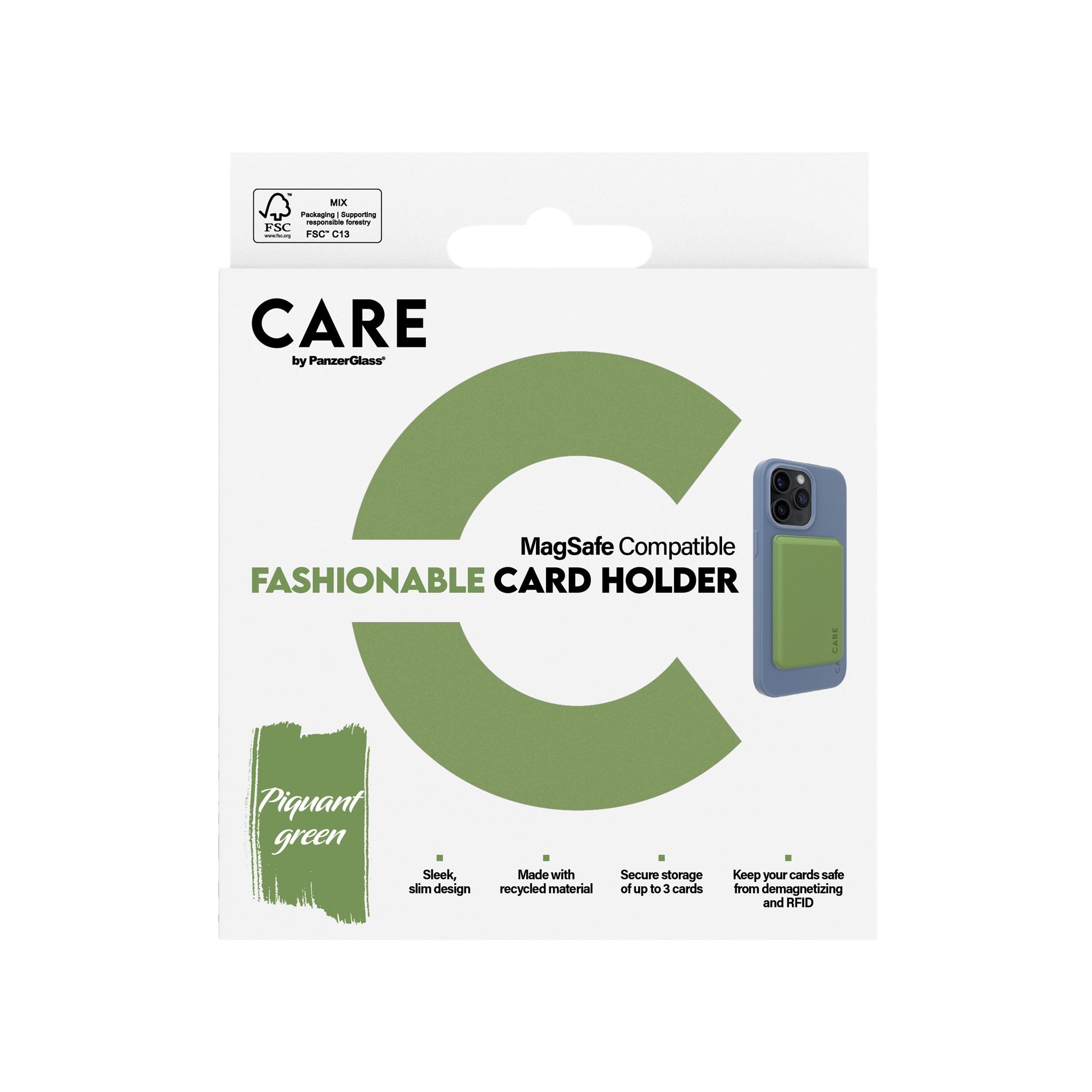 CARE™ by PanzerGlass® Kortholder Grøn iPhone