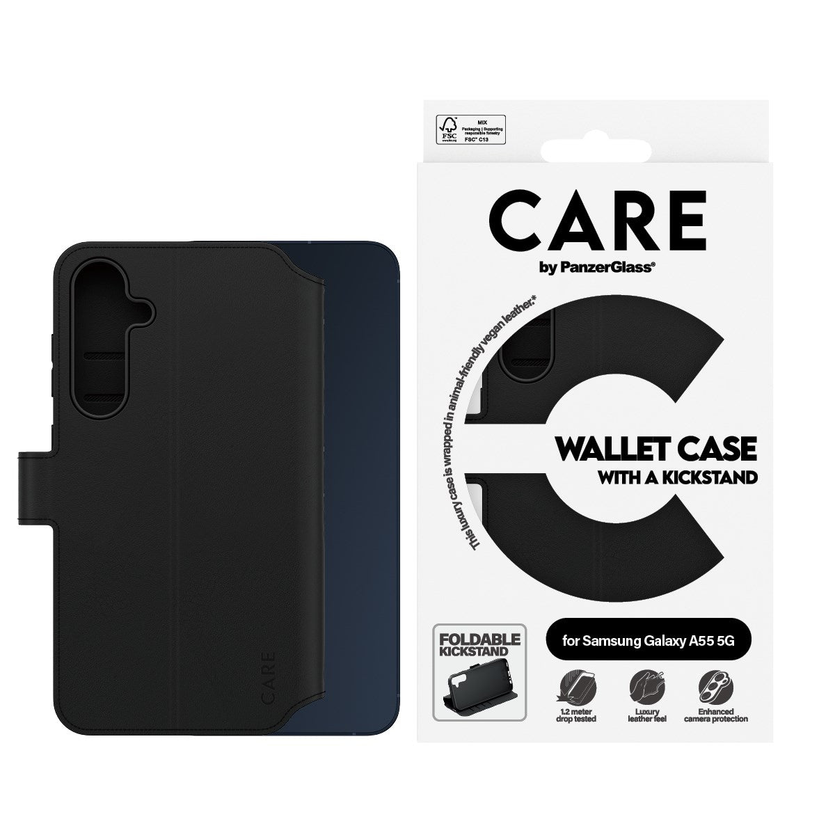 CARE by PanzerGlass® Wallet Case m. Kickstand Samsung Galaxy A55 5G