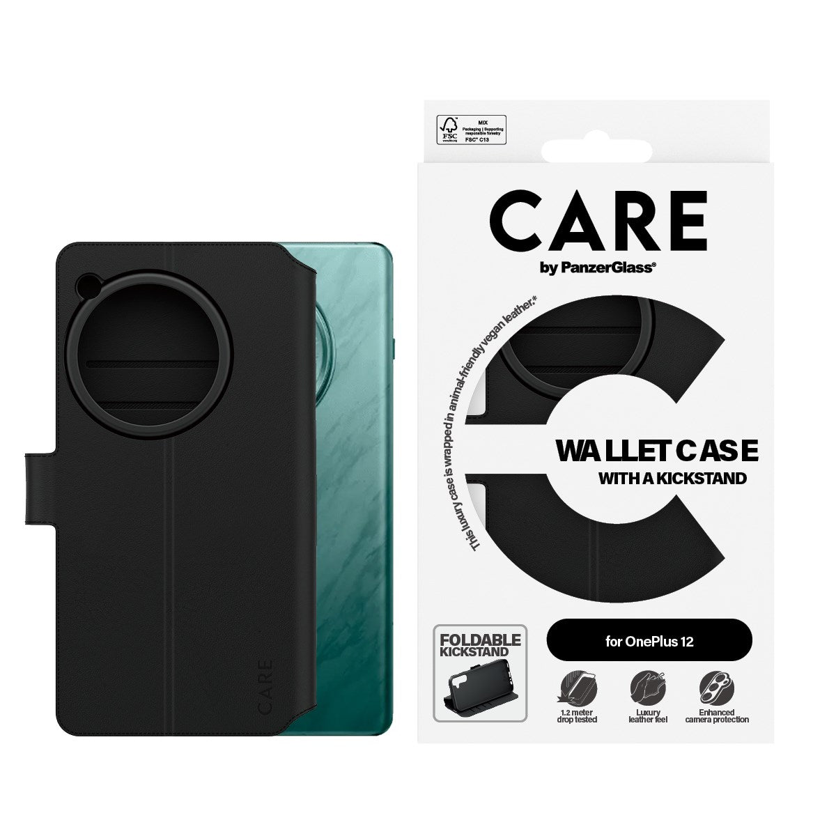 CARE by PanzerGlass® Wallet Case m. Kickstand OnePlus 12