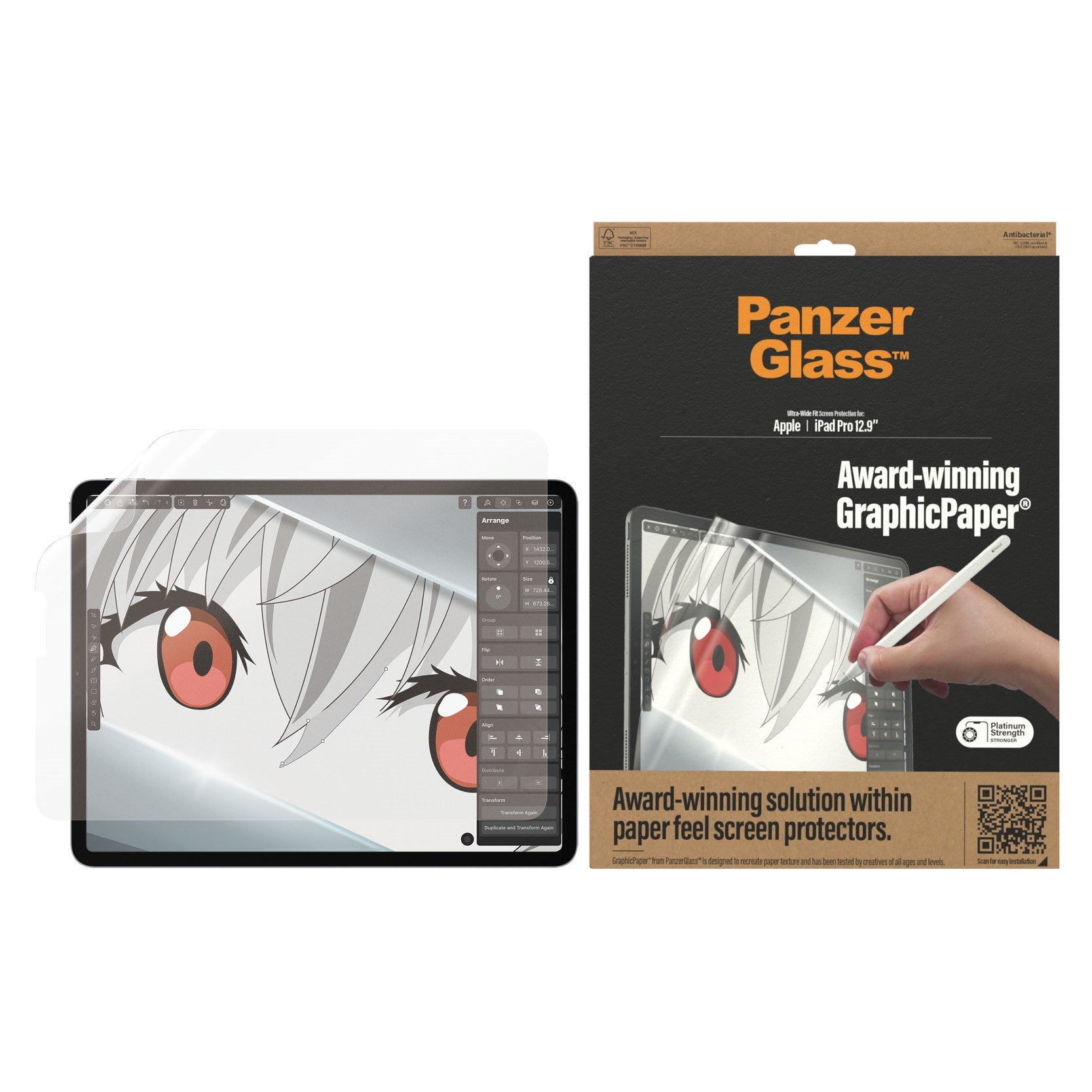 PanzerGlass® GraphicPaper® Skærmbeskyttelse iPad Pro 12.9'' (2018-2022) | Ultra-Wide Fit