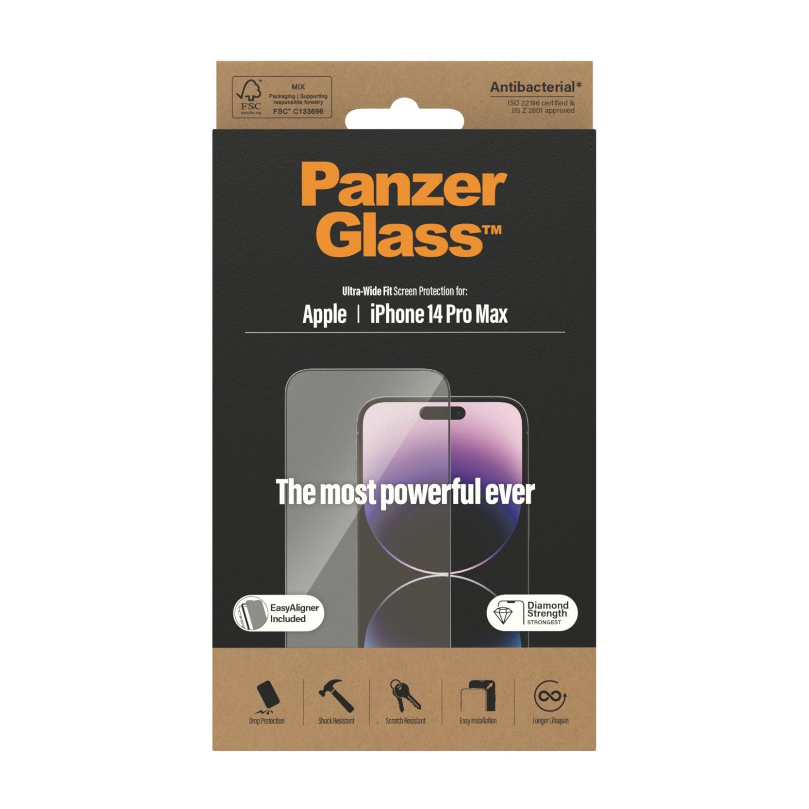 PanzerGlass® Skærmbeskyttelse iPhone 14 Pro Max | Ultra-Wide Fit m. EasyAligner