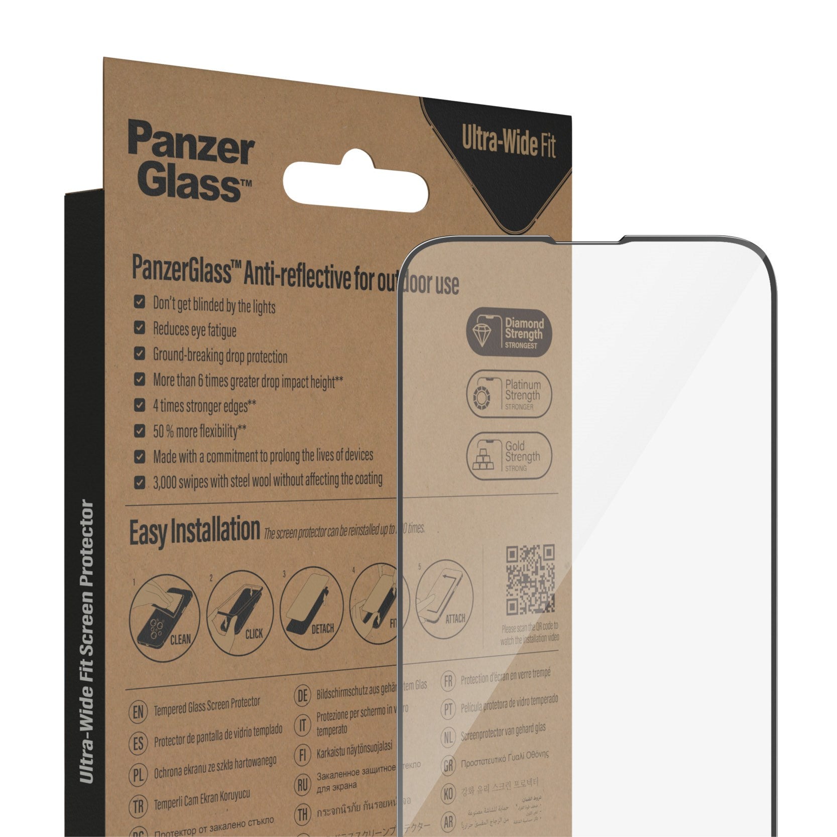 PanzerGlass® Anti-Reflective Skærmbeskyttelse iPhone 14 Plus | 13 Pro Max | Ultra-Wide Fit m. EasyAligner