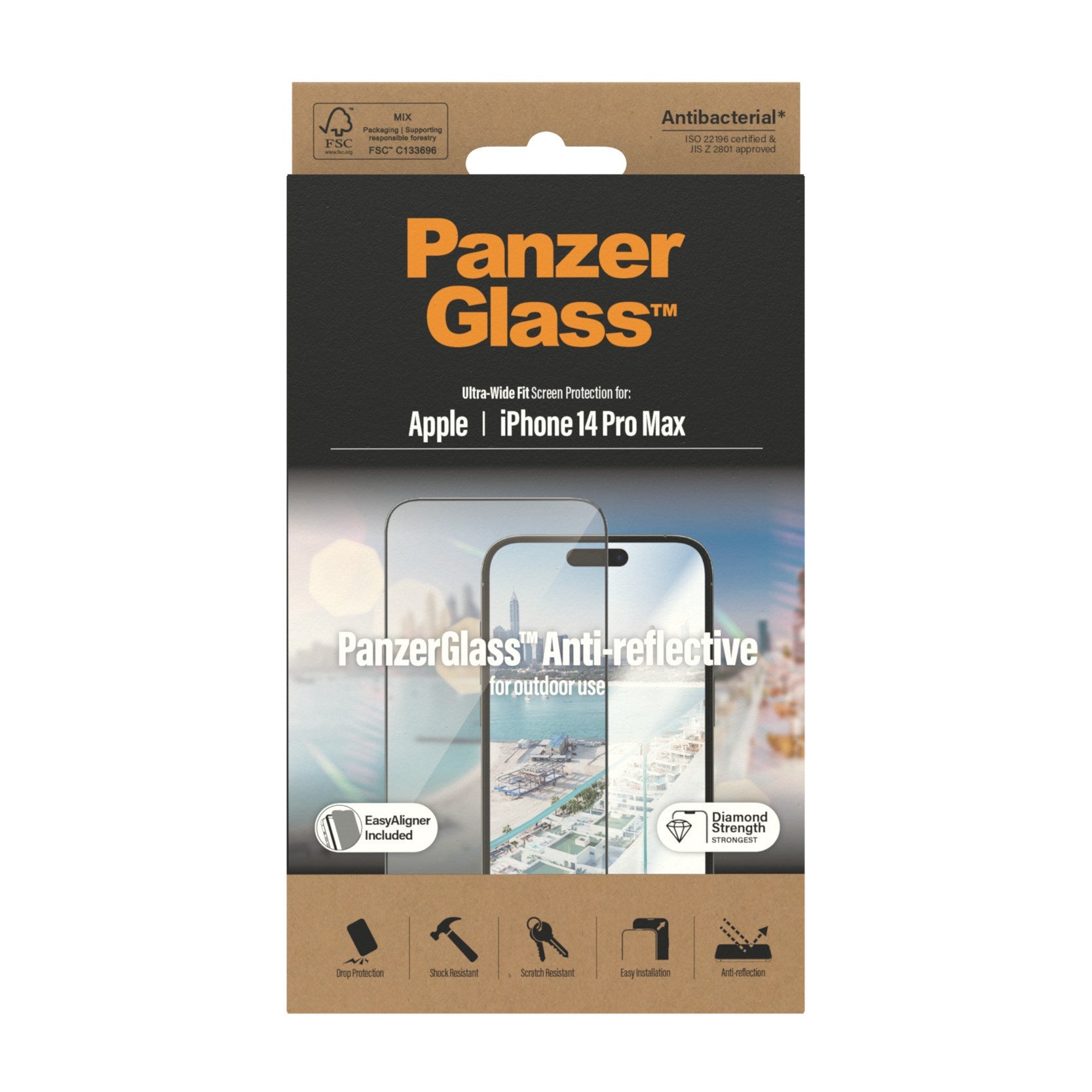 PanzerGlass® Anti-Reflective Skærmbeskyttelse iPhone 14 Pro Max | Ultra-Wide Fit m. EasyAligner