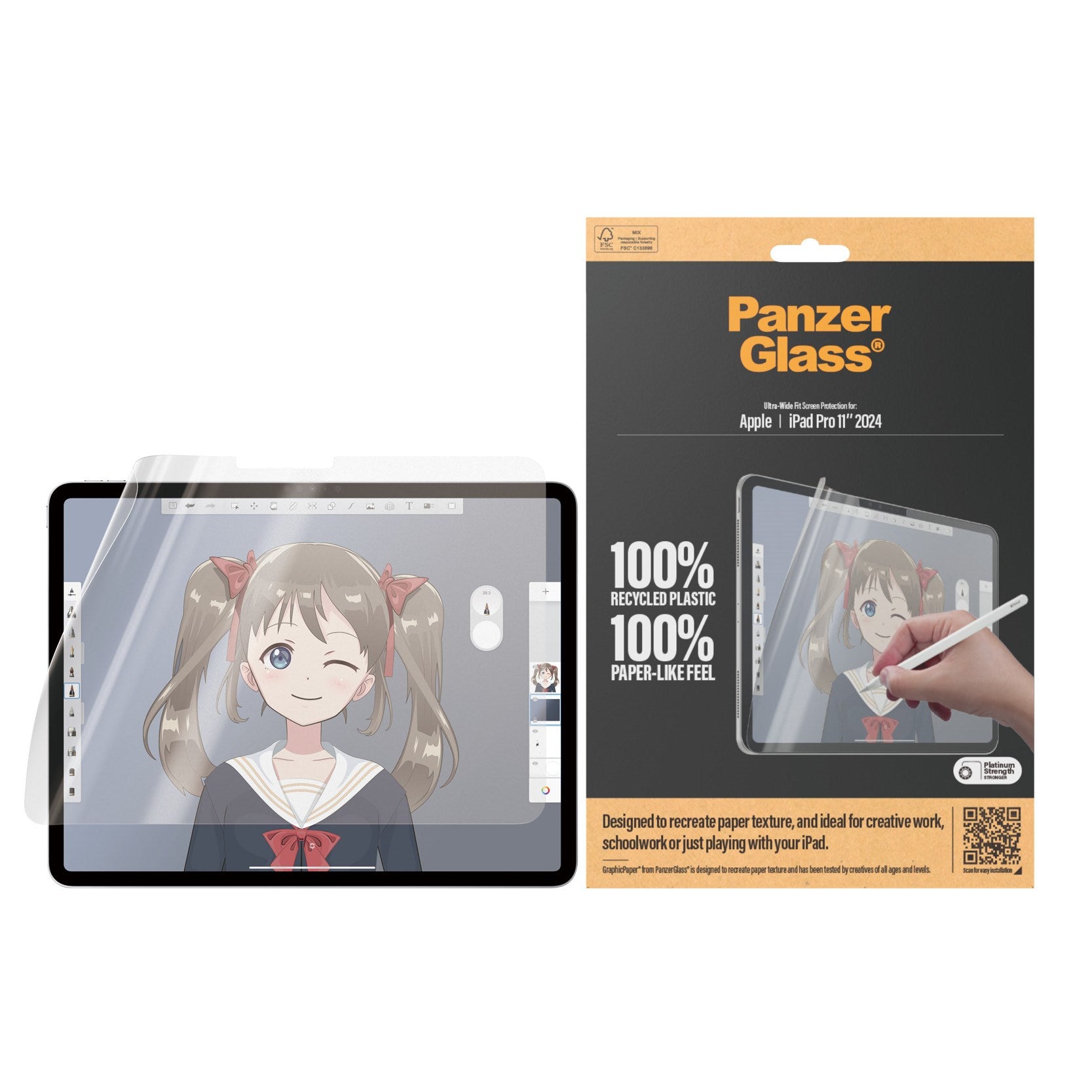 PanzerGlass® GraphicPaper® Skærmbeskyttelse iPad Pro 11'' (2024-2025) | Ultra-Wide Fit