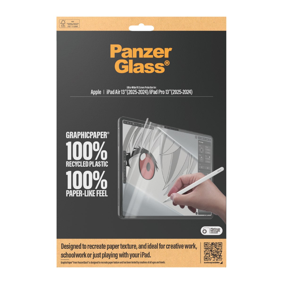 PanzerGlass® GraphicPaper® Skærmbeskyttelse iPad Air 13'' (2025-2024) | iPad Pro 13'' (2025-2024) | Ultra-Wide Fit