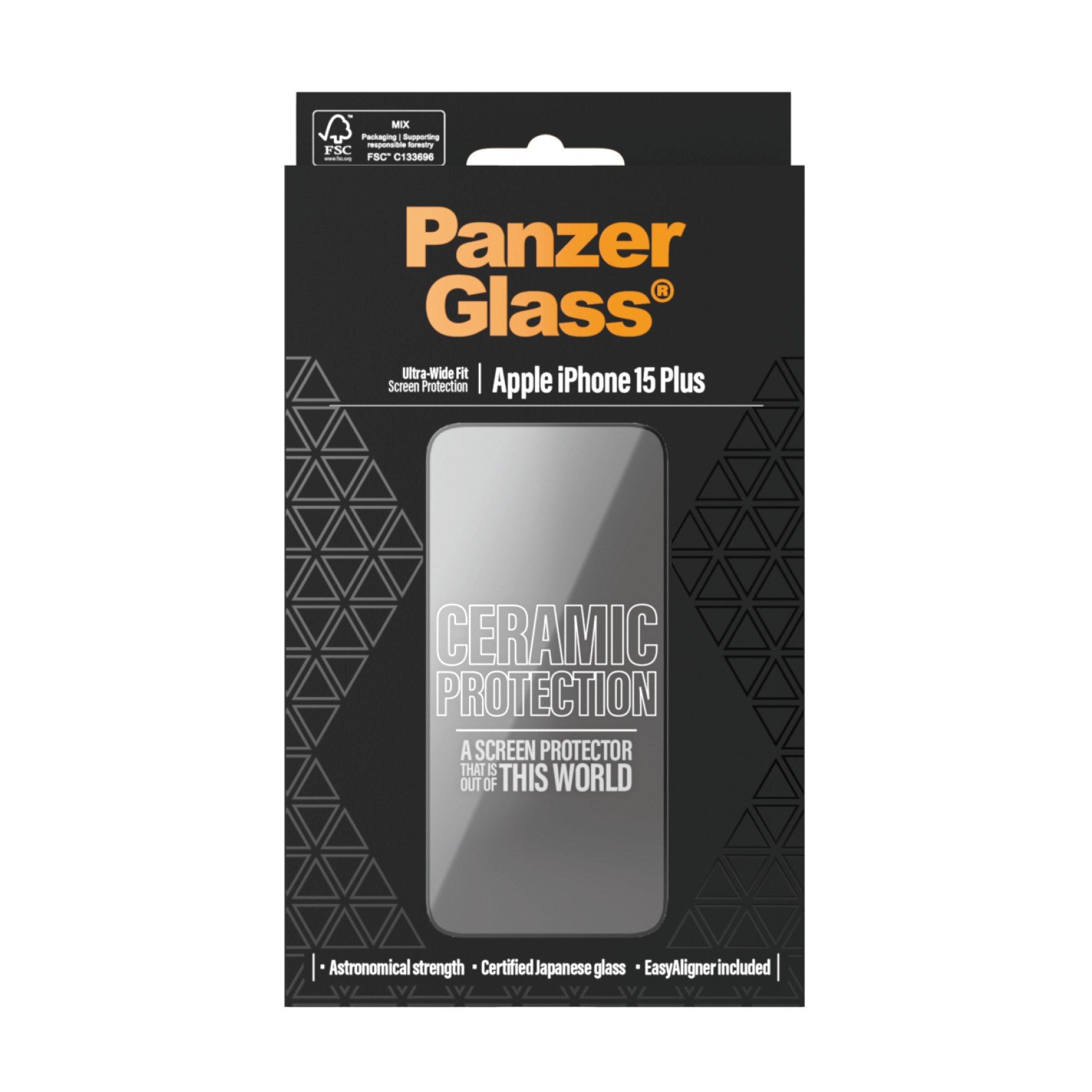 PanzerGlass® Ceramic Protection for iPhone 15 Plus | Ultra-Wide Fit m. EasyAligner m. EasyAlignerr