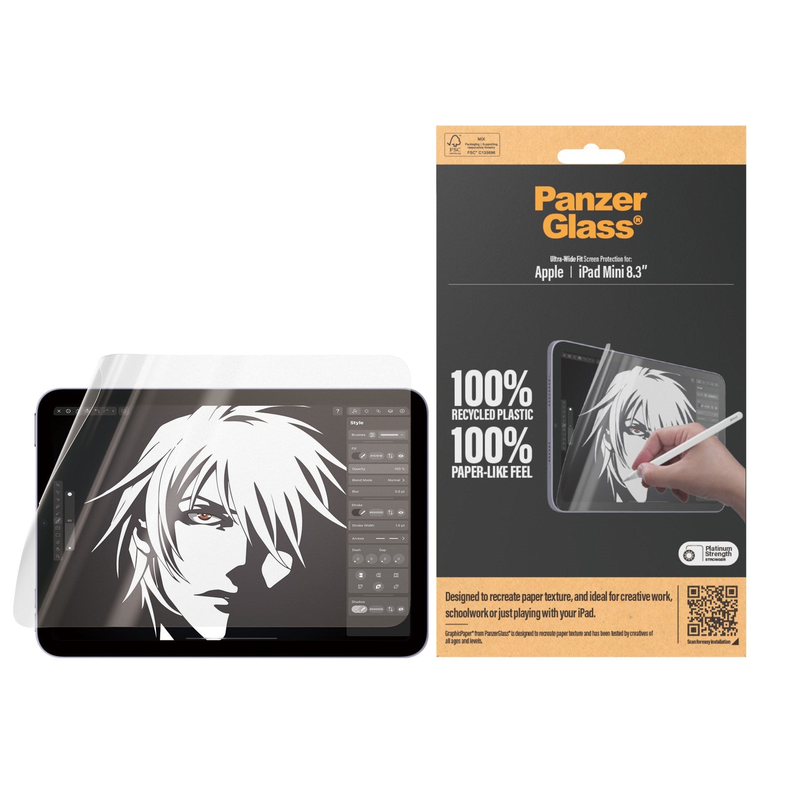 PanzerGlass® GraphicPaper® Skærmbeskyttelse iPad Mini 8.3'' (2021, 2024) | Ultra-Wide Fit