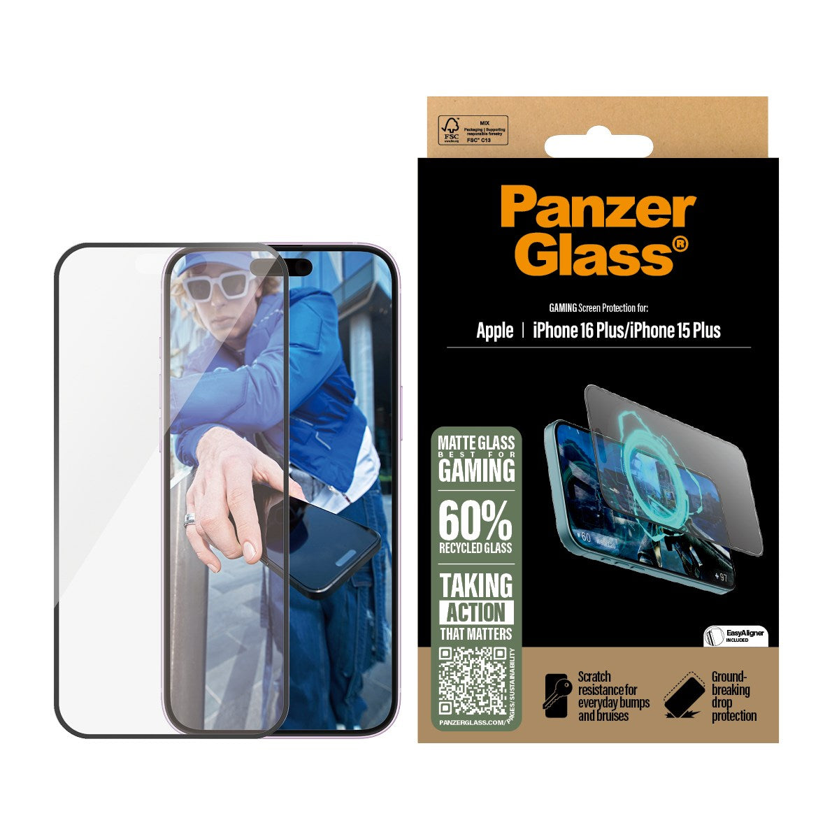 PanzerGlass® Gaming Skærmbeskyttelse iPhone 16 Plus | 15 Plus | Ultra-Wide Fit
