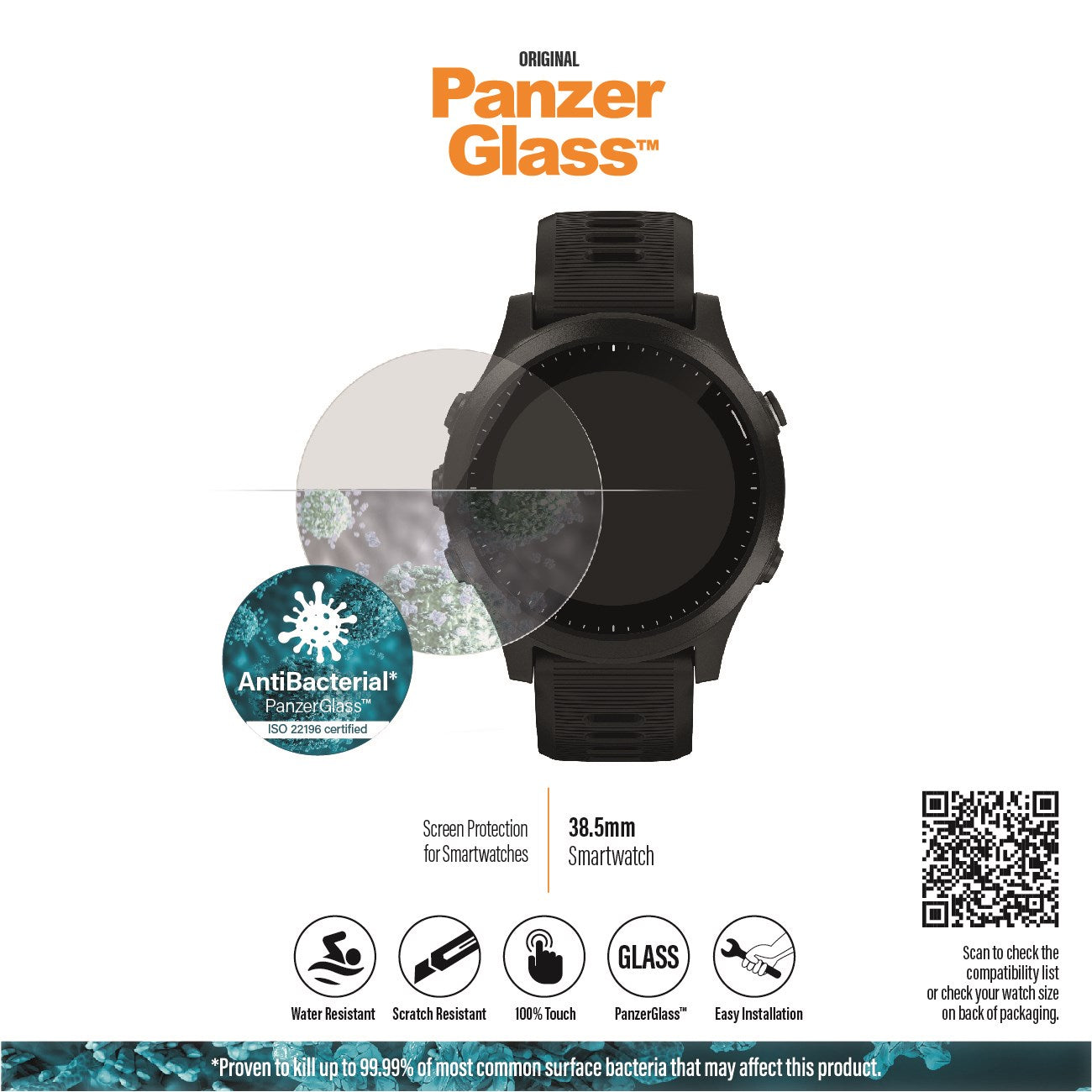 PanzerGlass® SmartWatch 38.5mm | Skærmbeskyttelse