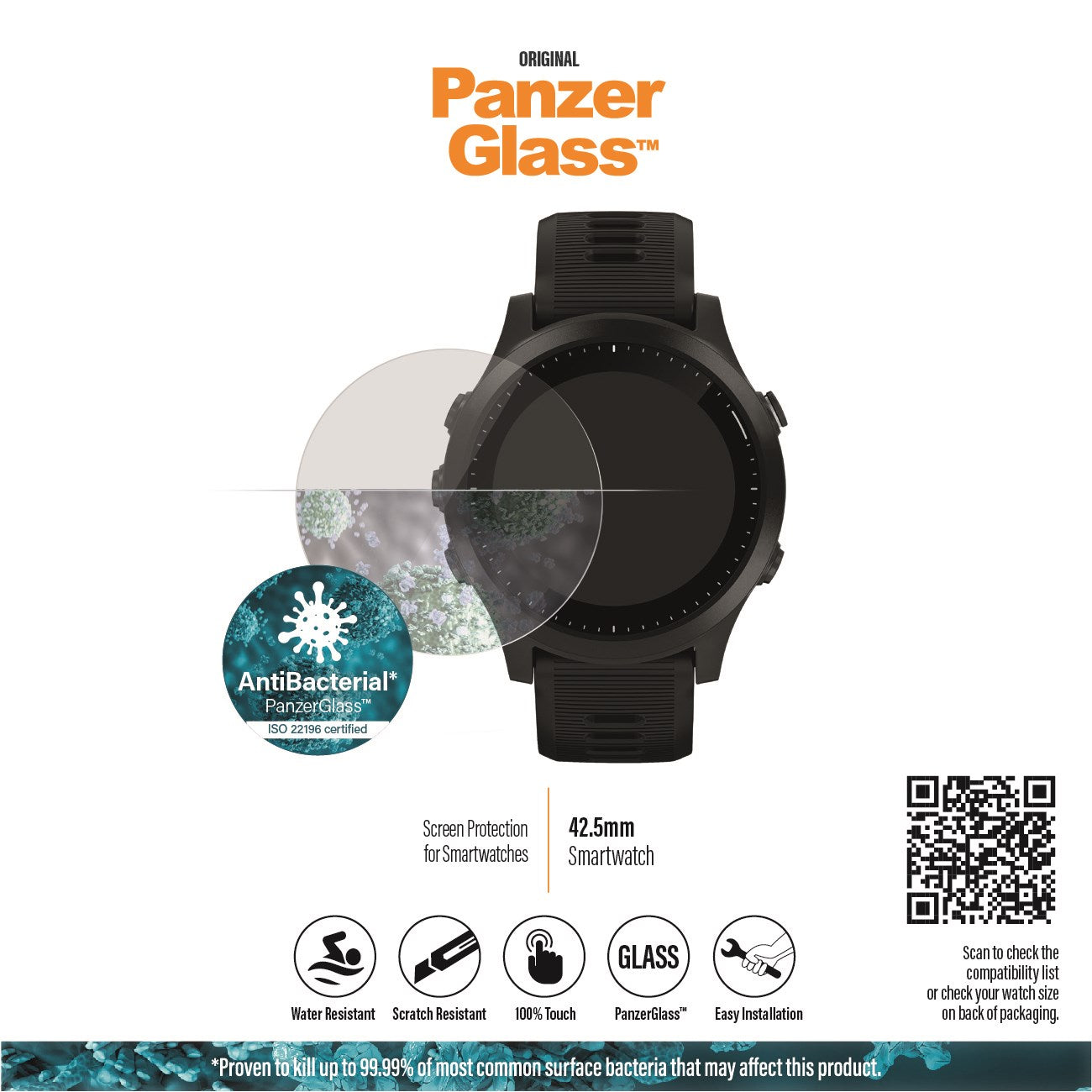 PanzerGlass® SmartWatch 42.5mm | Skærmbeskyttelse