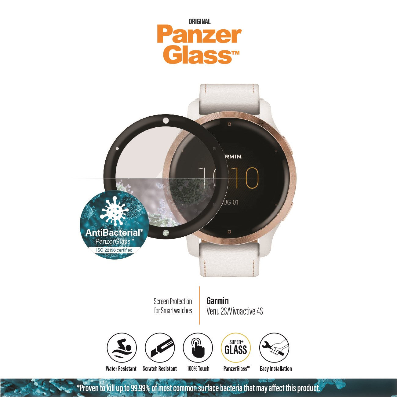 PanzerGlass® Garmin Venu 2S | Vivoactive 4s | Skærmbeskyttelse