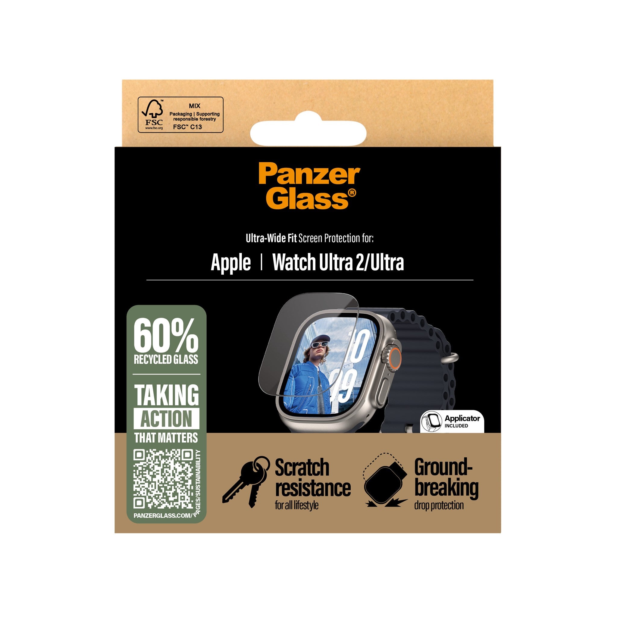 PanzerGlass® Skærmbeskyttelse Apple Watch Ultra 3 | Ultra 2 | Ultra | 49mm