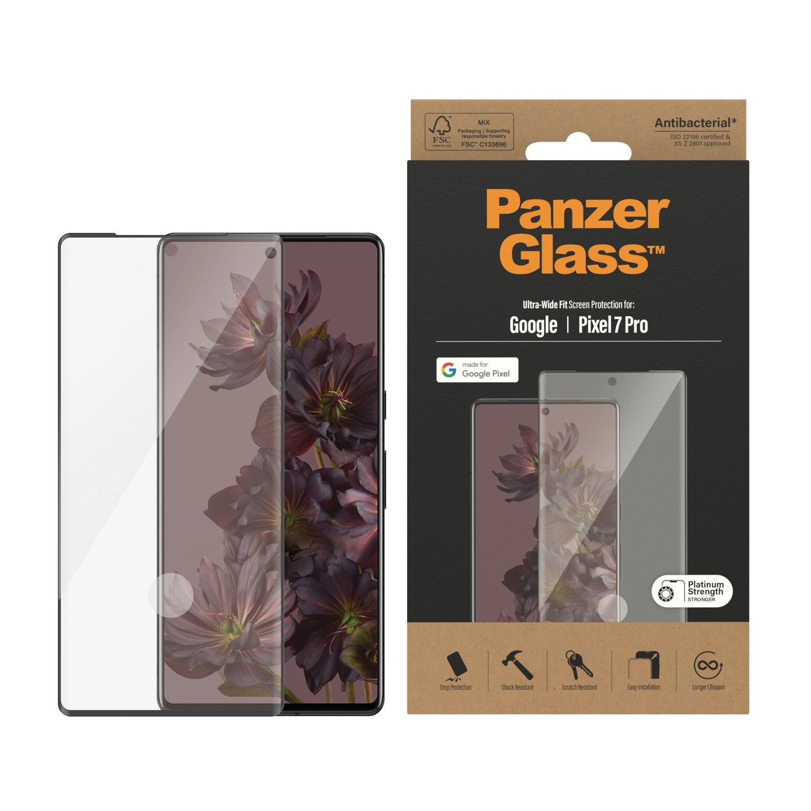 PanzerGlass® Skærmbeskyttelse Google Pixel 7 Pro | Ultra-Wide Fit