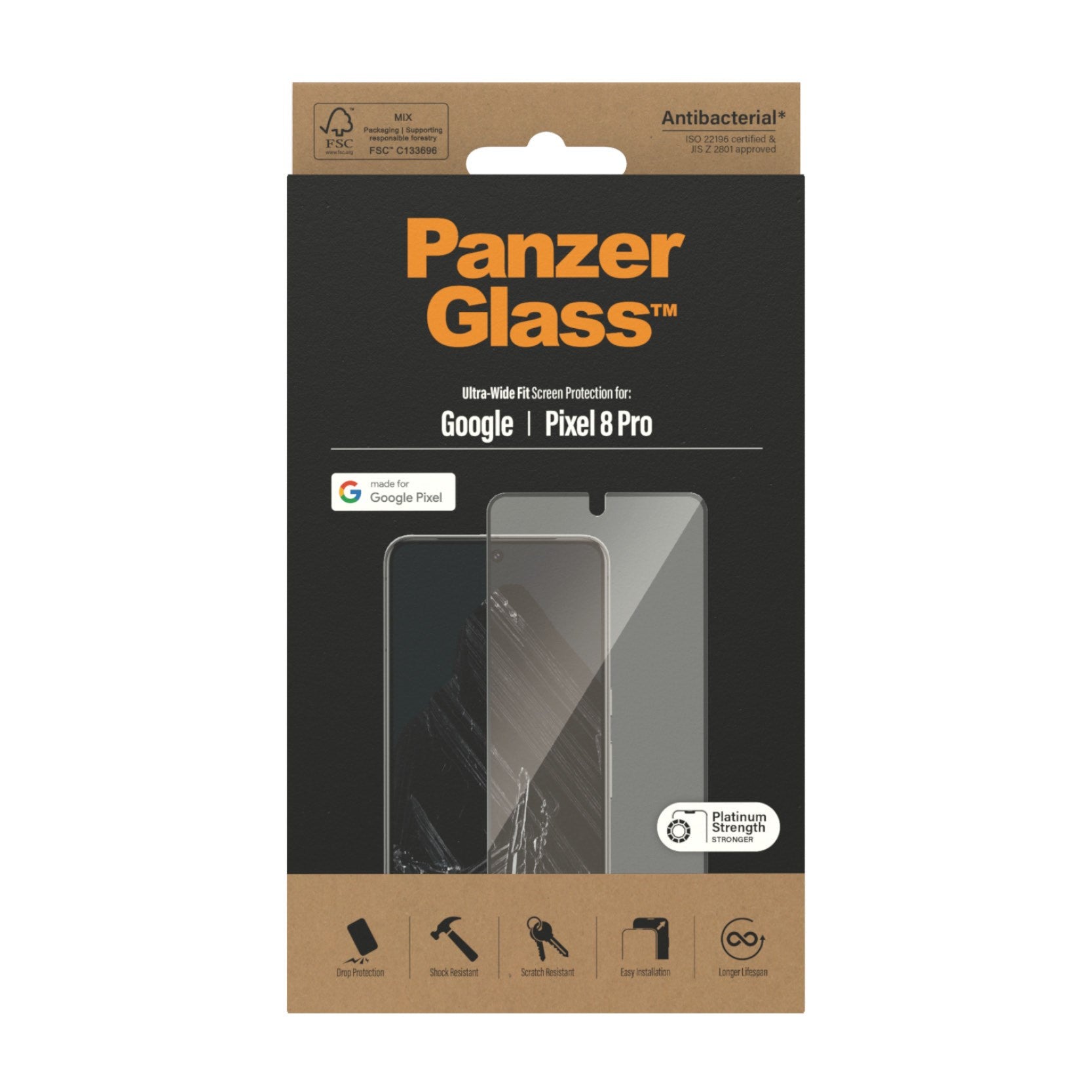 PanzerGlass® Skærmbeskyttelse Google Pixel 8 Pro | Ultra-Wide Fit