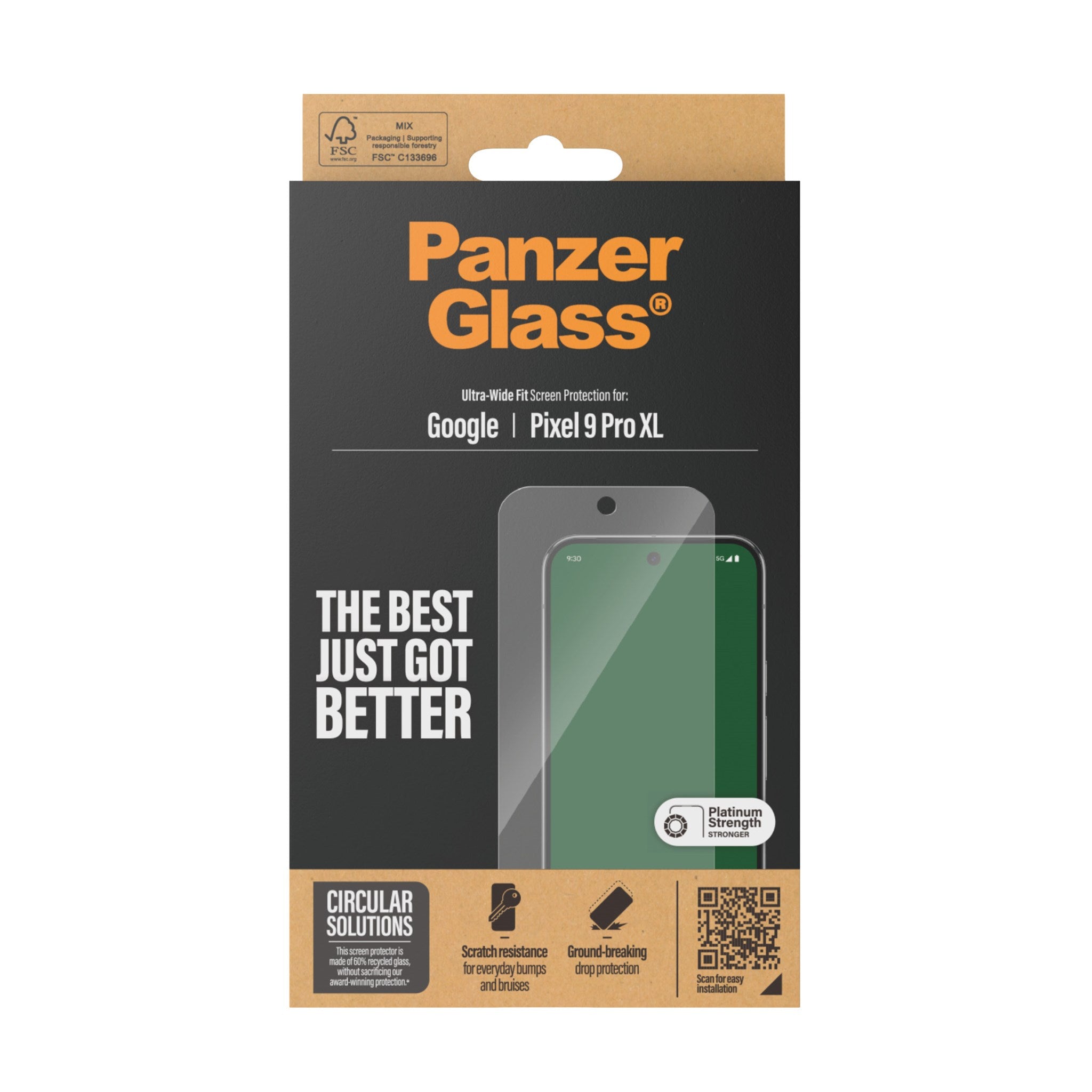 PanzerGlass® Skærmbeskyttelse Google Pixel 9 Pro XL | Ultra-Wide Fit