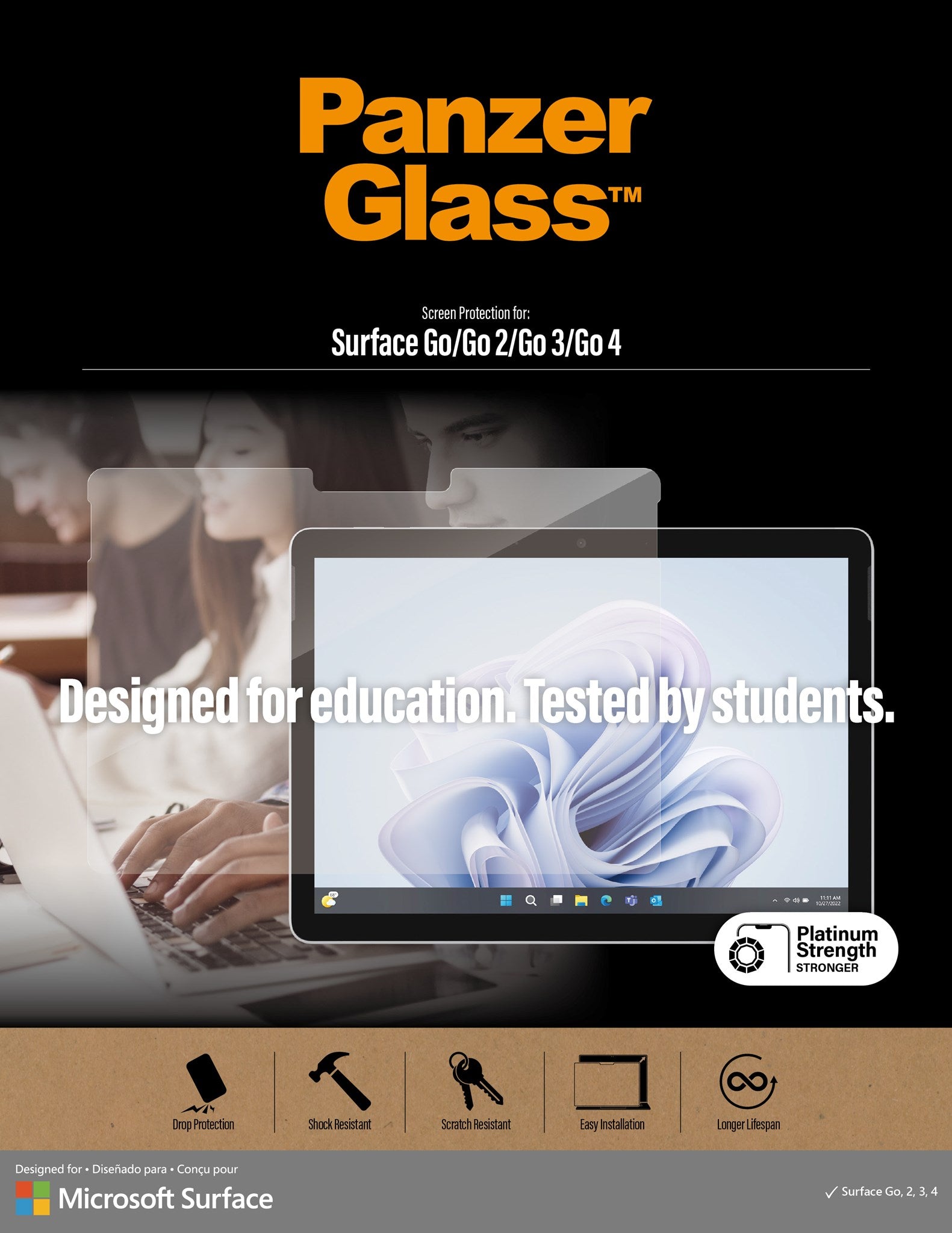 PanzerGlass® Skærmbeskyttelse Microsoft Surface Go 4 | Go 3 | Go 2 | Go