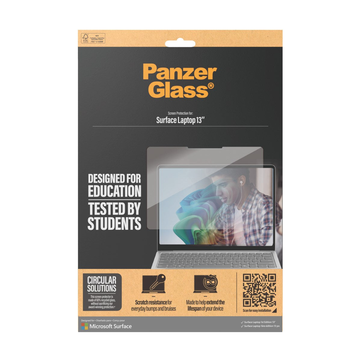 PanzerGlass® Skærmbeskyttelse Microsoft Surface Laptop 1st Edition 13'' | Ultra-Wide Fit
