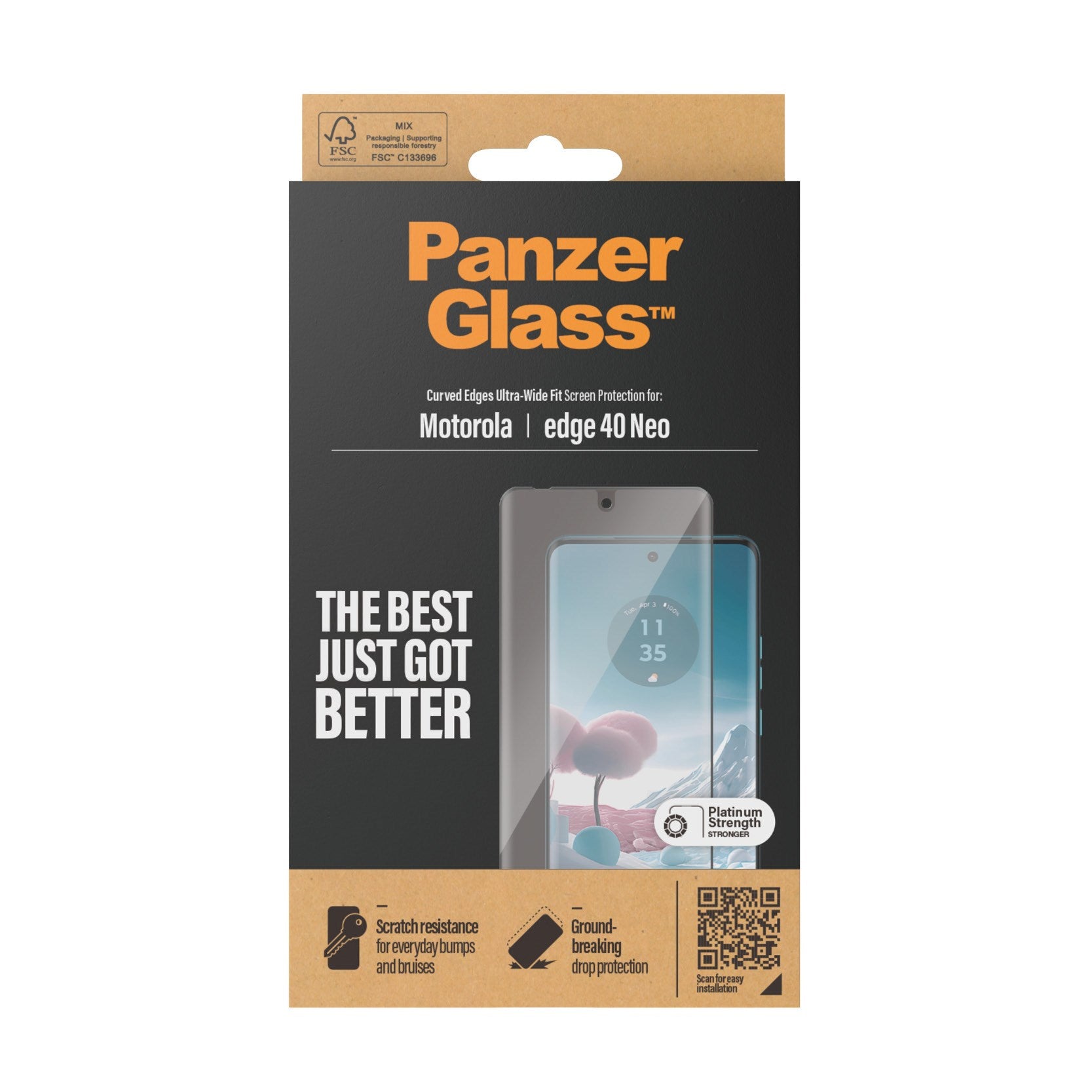 PanzerGlass® Skærmbeskytteren Motorola Moto Edge 40 NEO | Ultra-Wide Fit