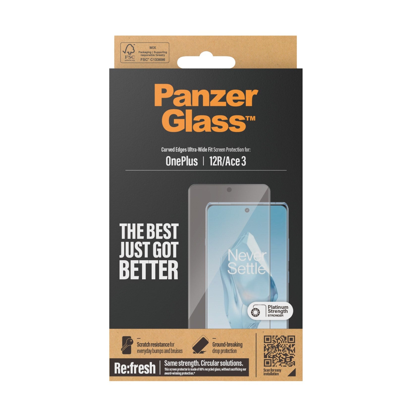 PanzerGlass® Skærmbeskyttelse OnePlus 12R | Ace 3 | Ultra-Wide Fit
