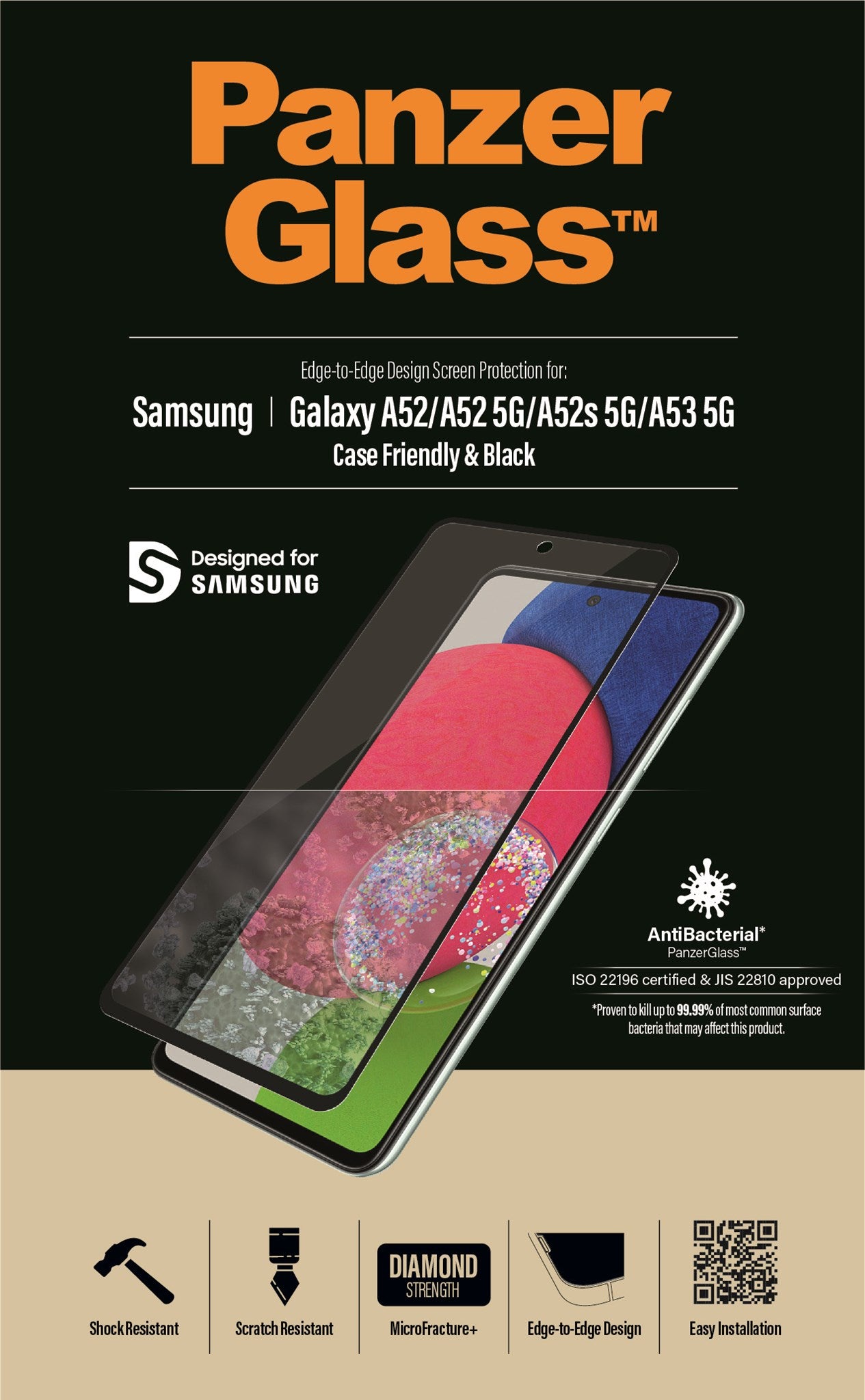 PanzerGlass® Skærmbeskyttelse Samsung Galaxy A52 | A52 5G | A52s 5G | A53 5G