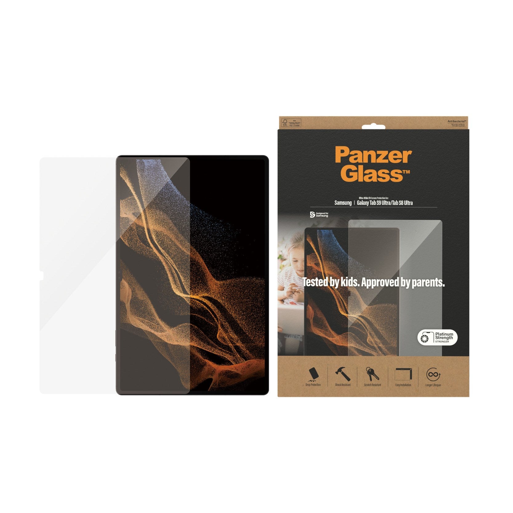 PanzerGlass® Skærmbeskyttelse Samsung Galaxy Tab S8 Ultra | S9 Ultra | Ultra-Wide Fit
