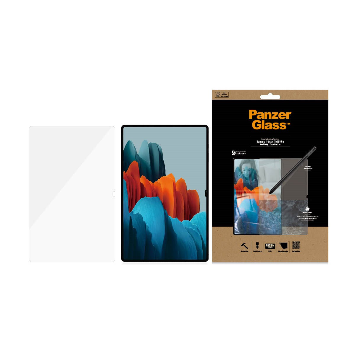 PanzerGlass® Skærmbeskyttelse Samsung Galaxy Tab S8 Ultra | S9 Ultra | Ultra-Wide Fit
