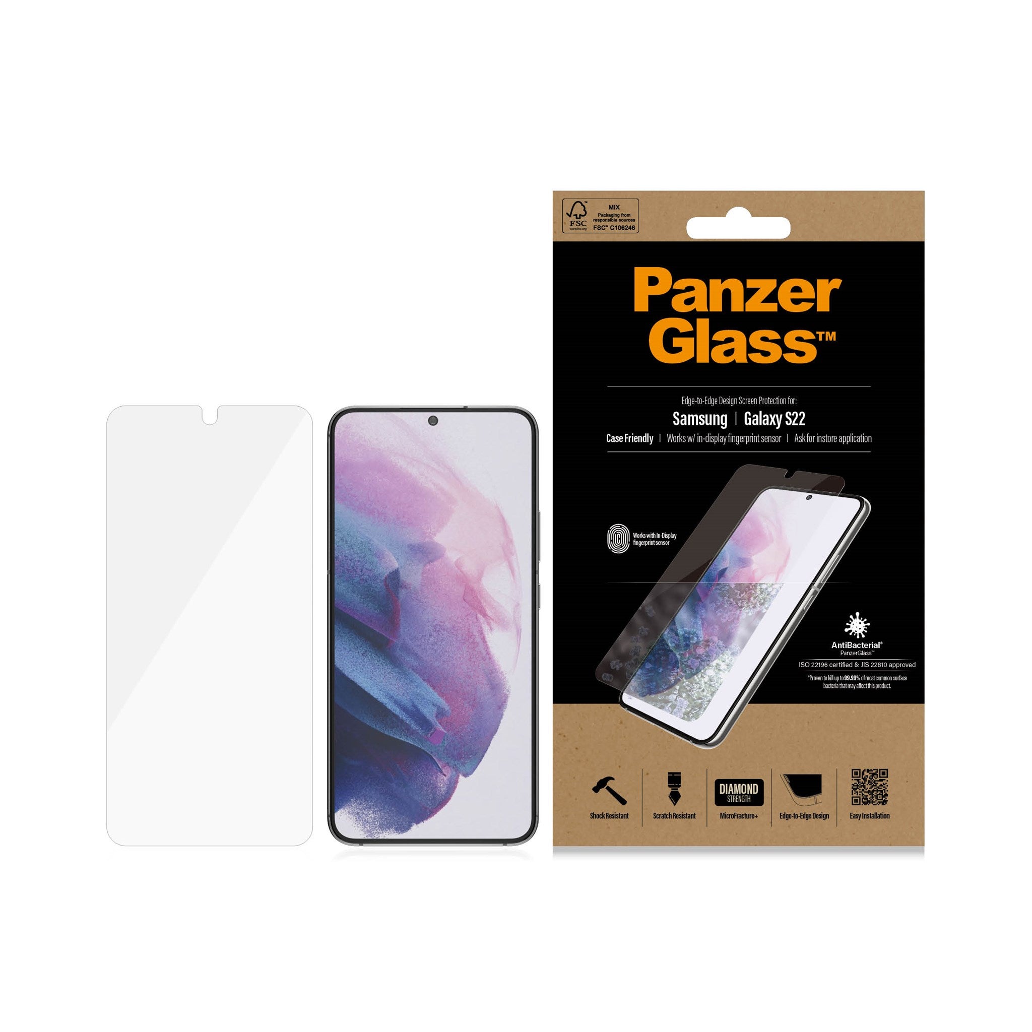 PanzerGlass® UltraForce1 Samsung Galaxy S22 5G | Skærmbeskyttelse