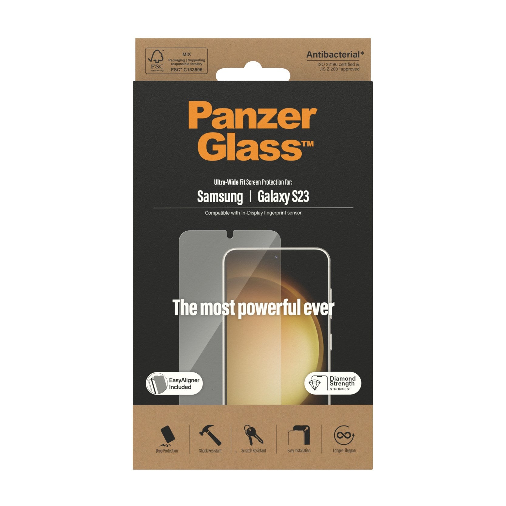 PanzerGlass® Skærmbeskyttelse Samsung Galaxy S23 | Ultra-Wide Fit m. EasyAligner
