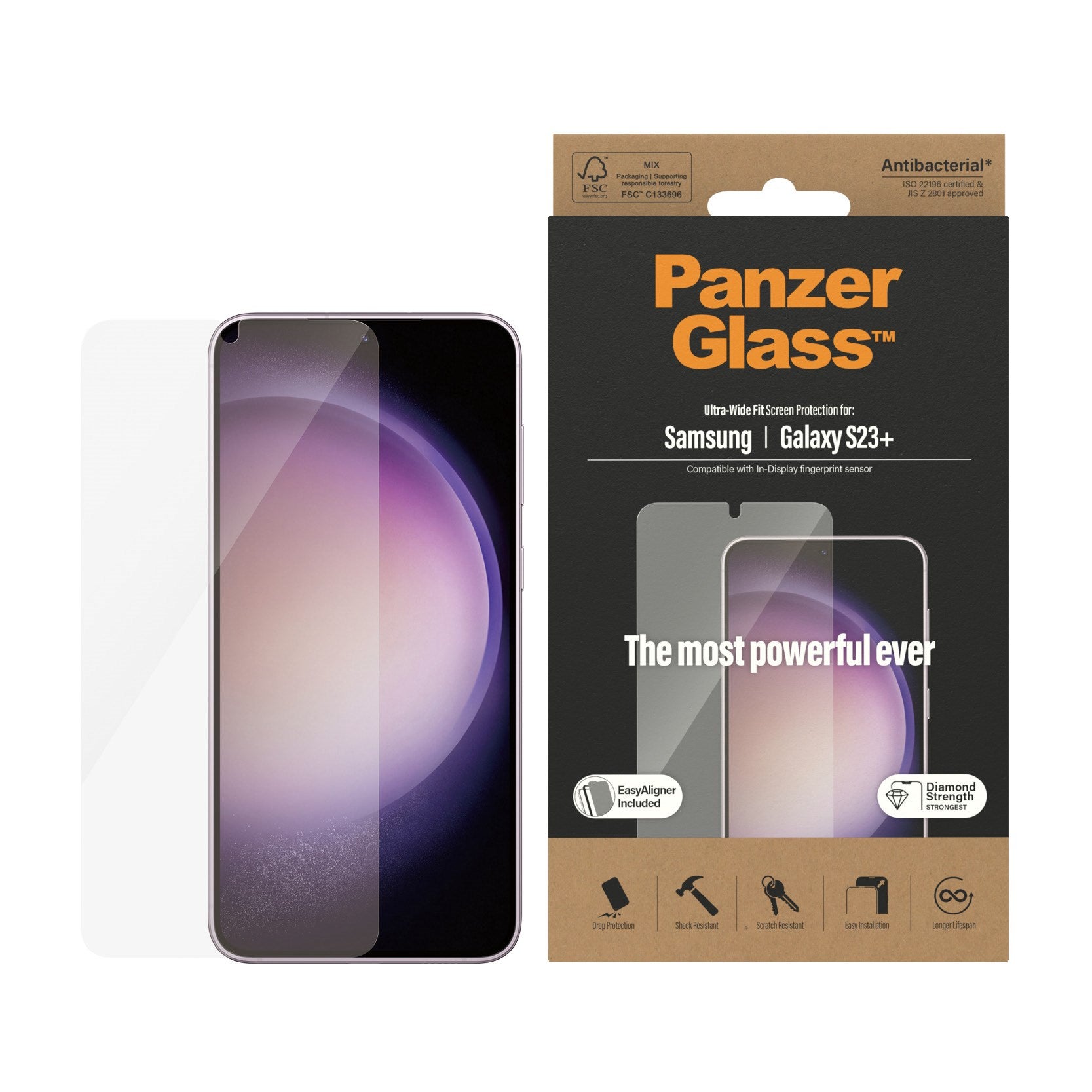 PanzerGlass® Skærmbeskyttelse Samsung Galaxy S23+ | Ultra-Wide Fit m. EasyAligner