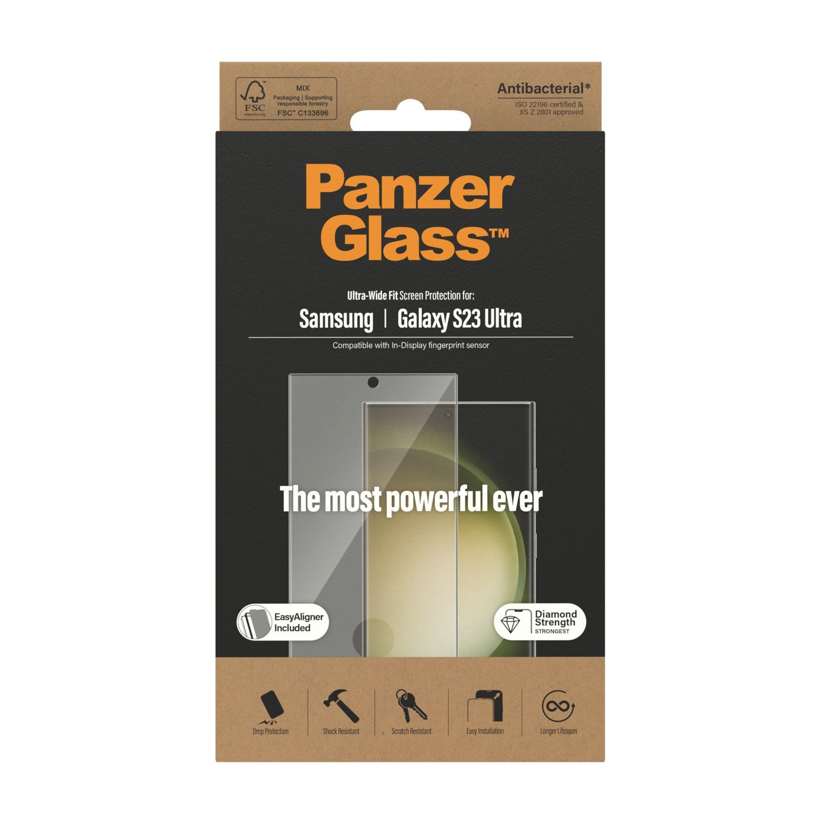 PanzerGlass® Skærmbeskyttelse Samsung Galaxy S23 Ultra | Ultra-Wide Fit m. EasyAligner