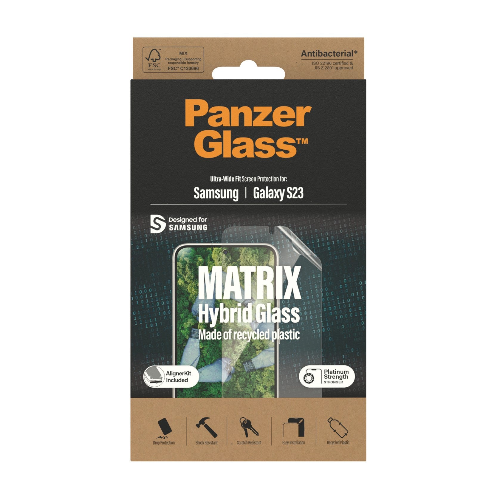 PanzerGlass® ECO MATRIX  Skærmbeskyttelse Samsung Galaxy S23 | Ultra-Wide Fit m. AlignerKit