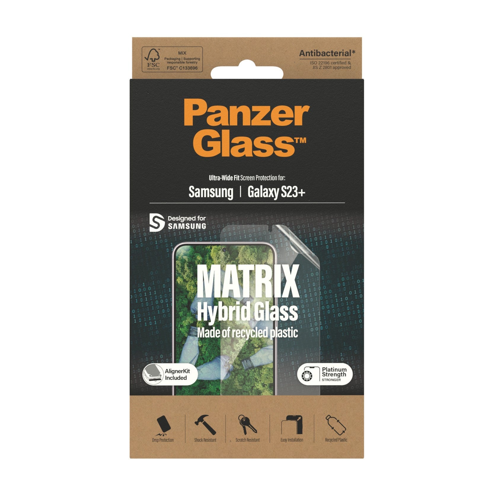 PanzerGlass® ECO MATRIX Skærmbeskyttelse Samsung Galaxy S23+ | Ultra-Wide Fit m. AlignerKit
