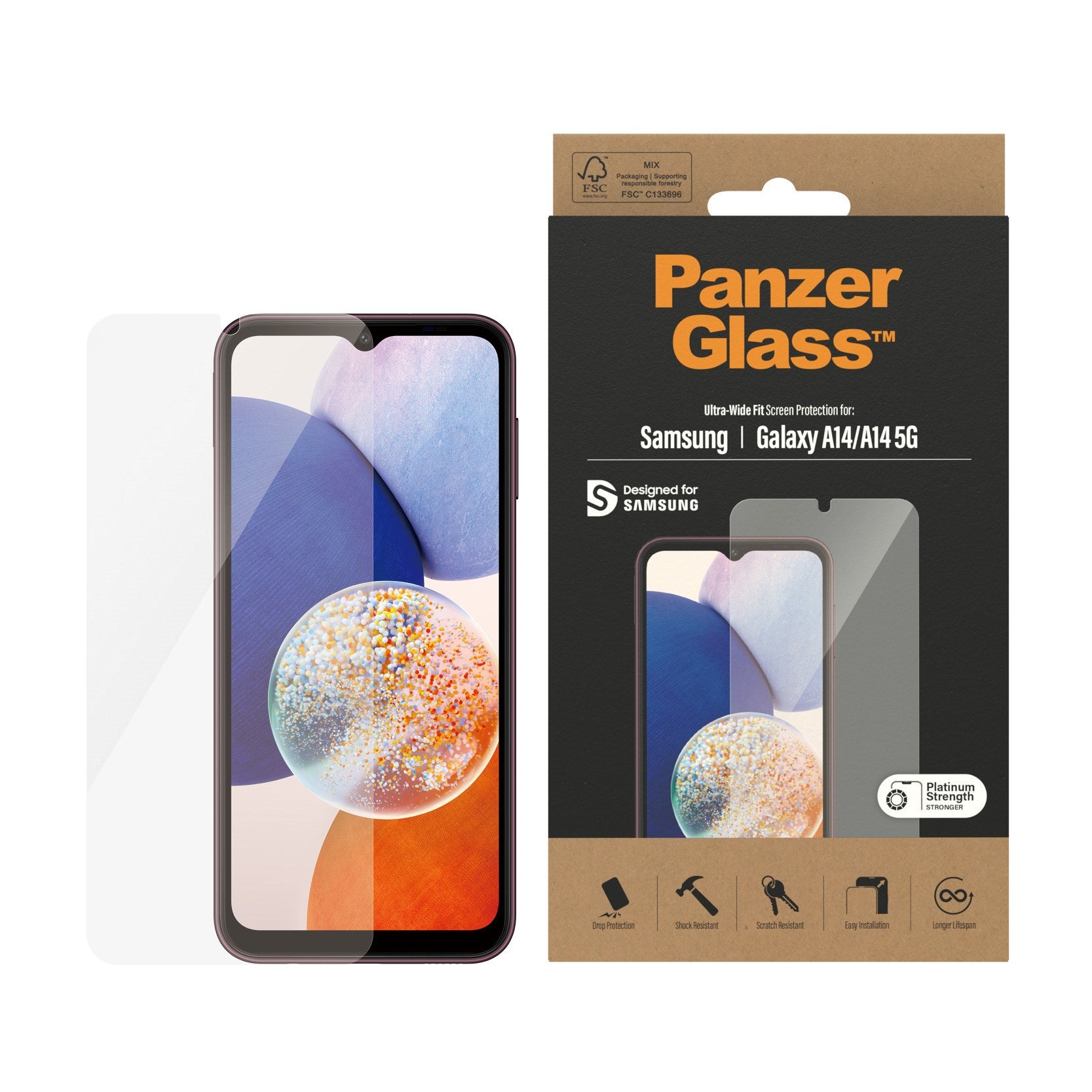 PanzerGlass® Skærmbeskyttelse Samsung Galaxy A14 | A14 5G | Ultra-Wide Fit