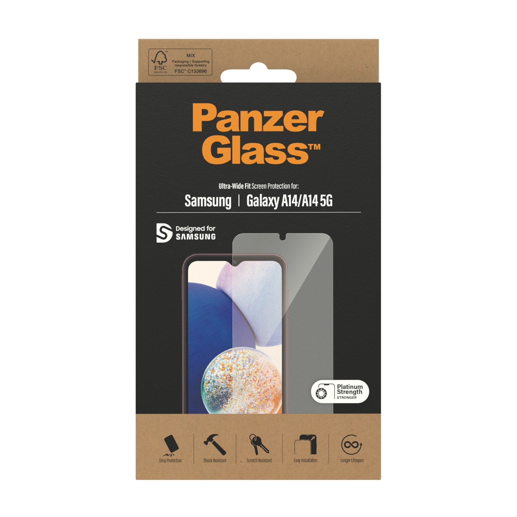 PanzerGlass® Skærmbeskyttelse Samsung Galaxy A14 | A14 5G | Ultra-Wide Fit