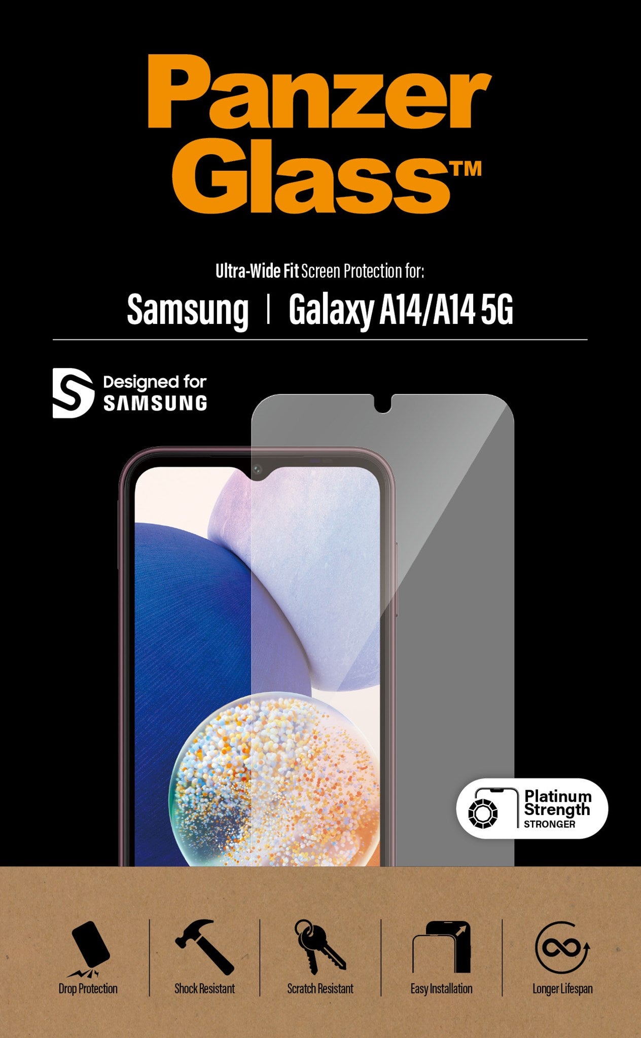 PanzerGlass® Skærmbeskyttelse Samsung Galaxy A14 | A14 5G | Ultra-Wide Fit
