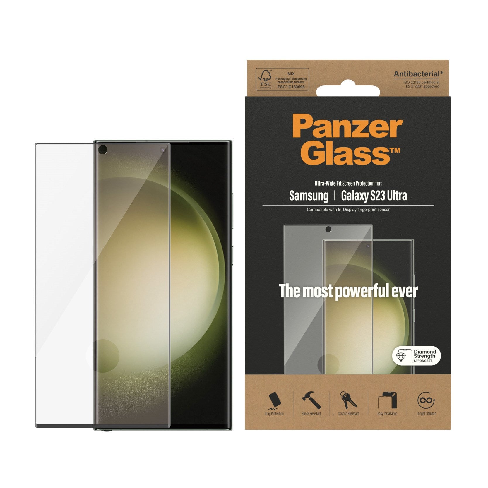 PanzerGlass® Skærmbeskyttelse Samsung Galaxy S23 Ultra | Ultra-Wide Fit