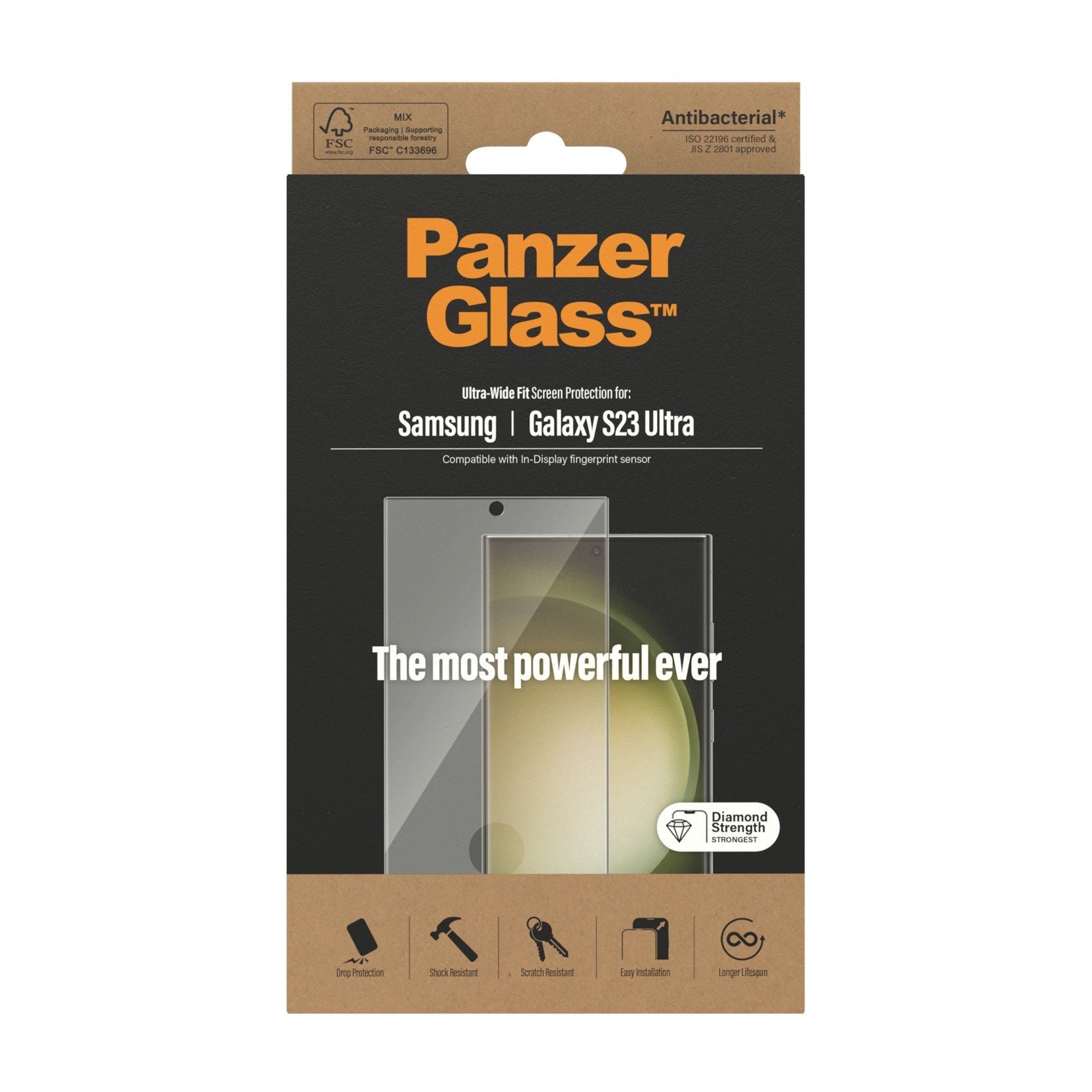 PanzerGlass® Skærmbeskyttelse Samsung Galaxy S23 Ultra | Ultra-Wide Fit