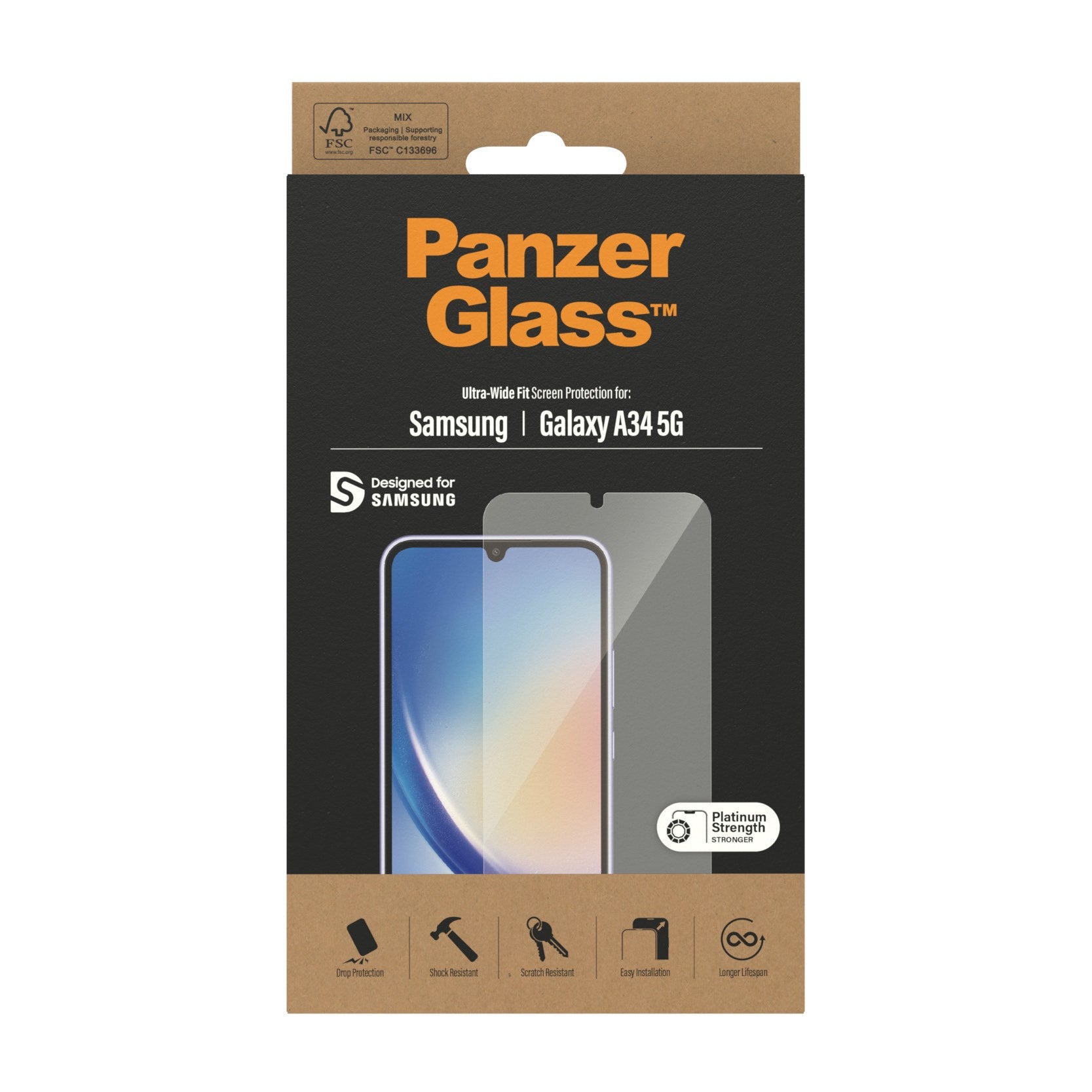 PanzerGlass® Skærmbeskyttelse Samsung Galaxy A34 5G | Ultra-Wide Fit