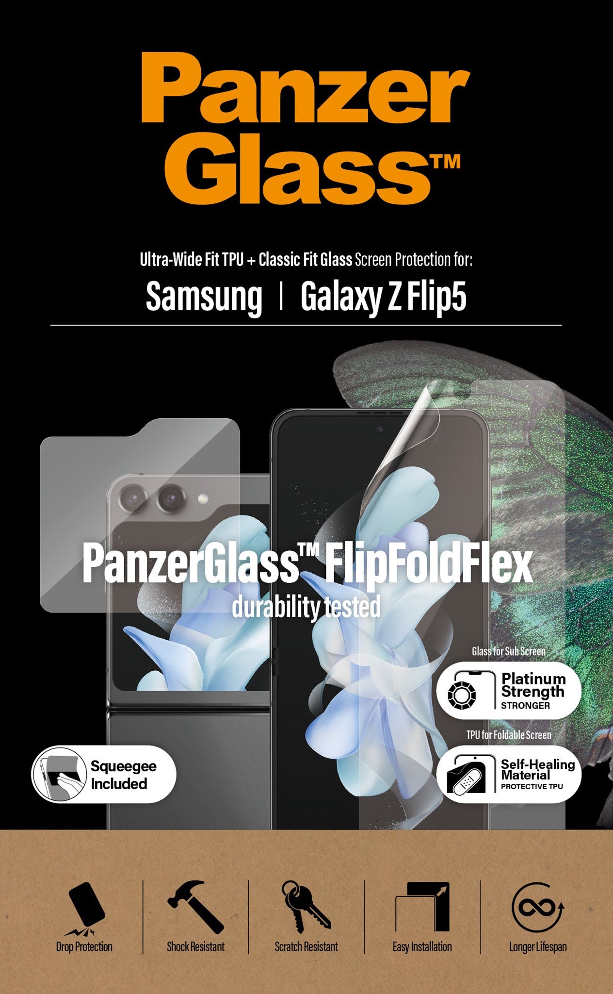 PanzerGlass® Skærmbeskyttere Samsung Galaxy Z Flip 5G | Glas & Film