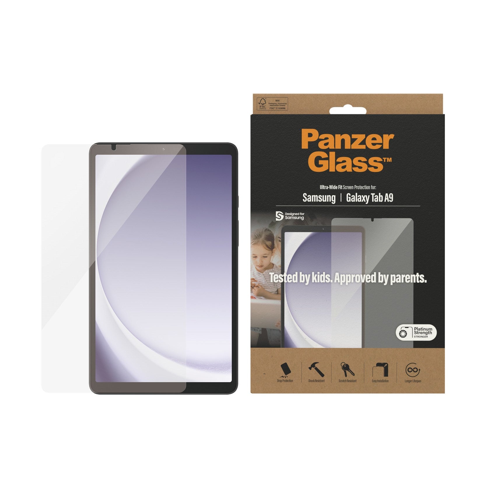 PanzerGlass®️ Skærmbeskyttelse Samsung Galaxy Tab A9 | Ultra-Wide Fit