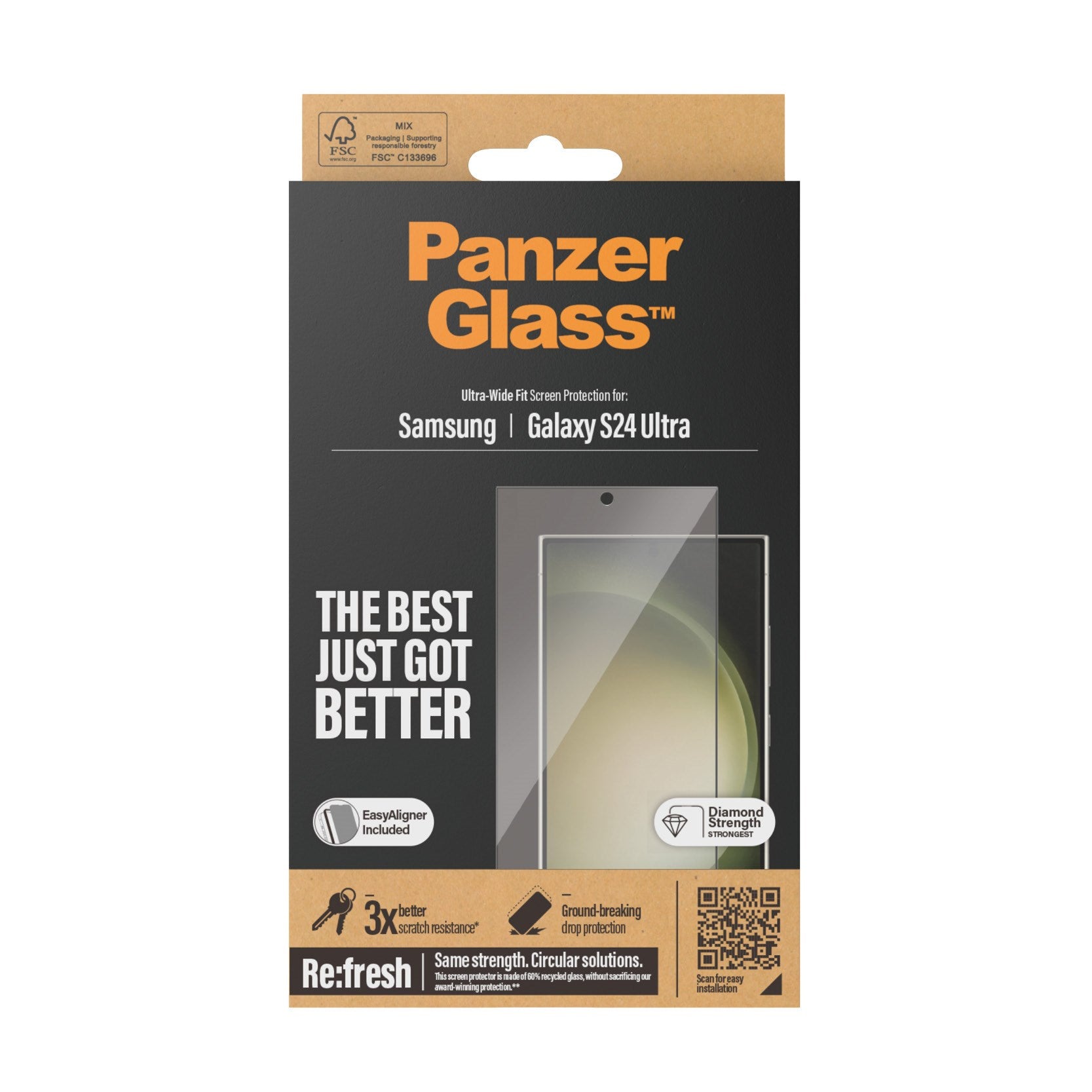 PanzerGlass® Skærmbeskyttelse Samsung Galaxy S24 Ultra | Ultra-Wide Fit m. EasyAligner