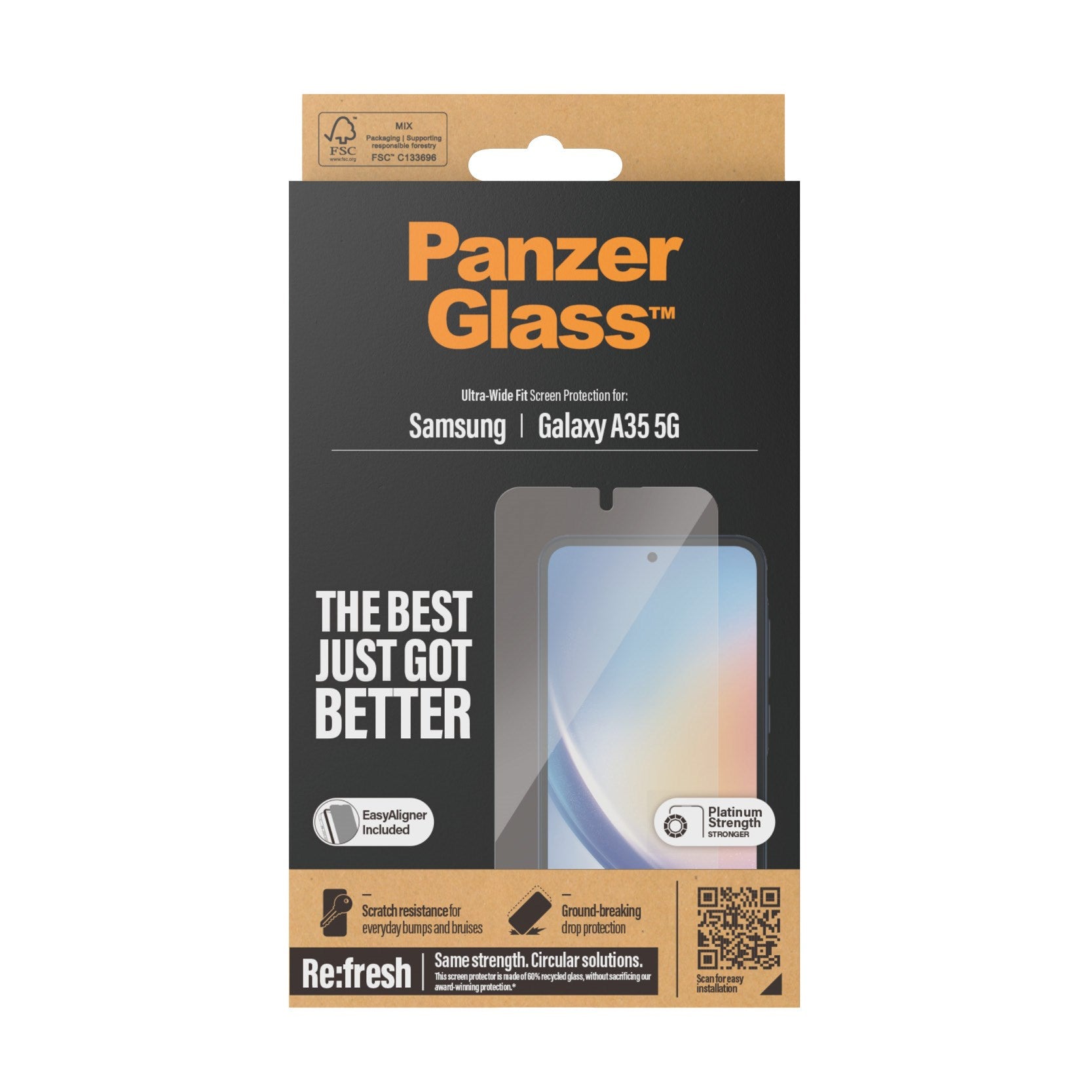 PanzerGlass® Skærmbeskyttelse Samsung Galaxy A35 5G | Ultra-Wide Fit m. EasyAligner