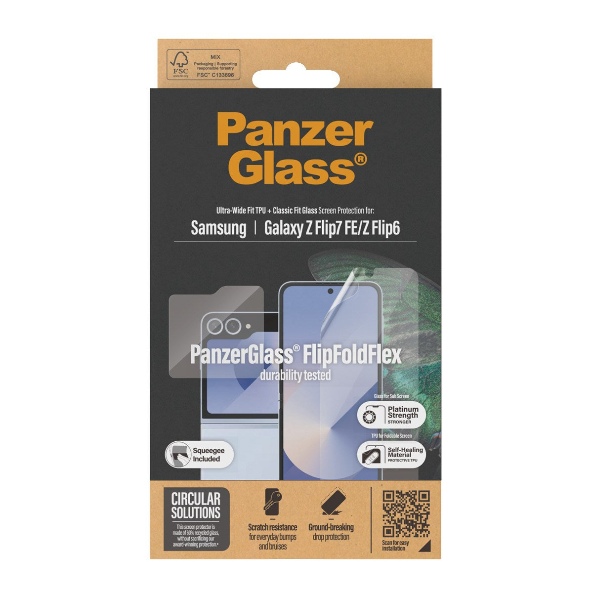 PanzerGlass® Skærmbeskyttelse Samsung Galaxy Z Flip7 FE | Flip6 | Glas & Film
