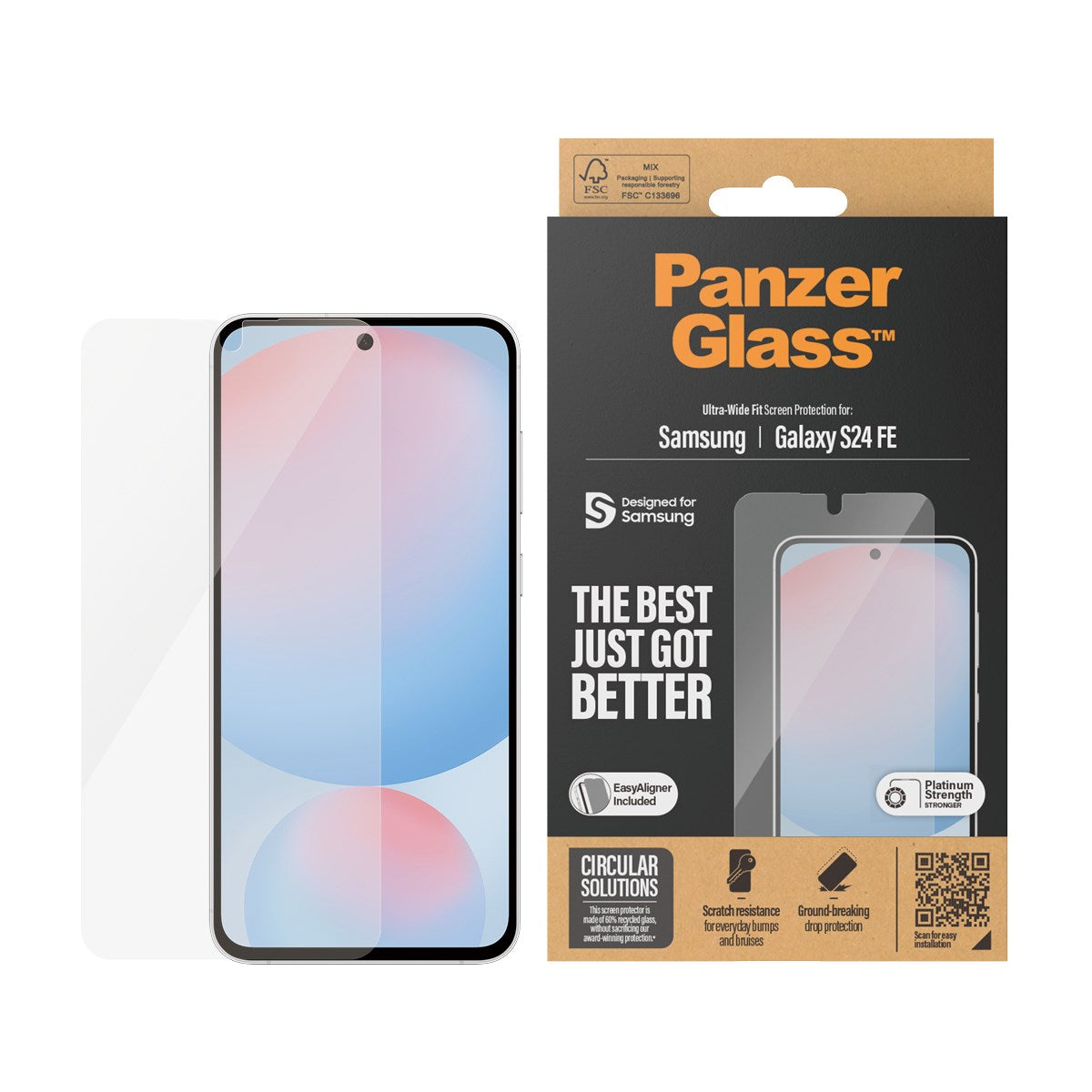 PanzerGlass® Skærmbeskyttelse Samsung Galaxy S24 FE | Ultra-Wide Fit m. EasyAligner