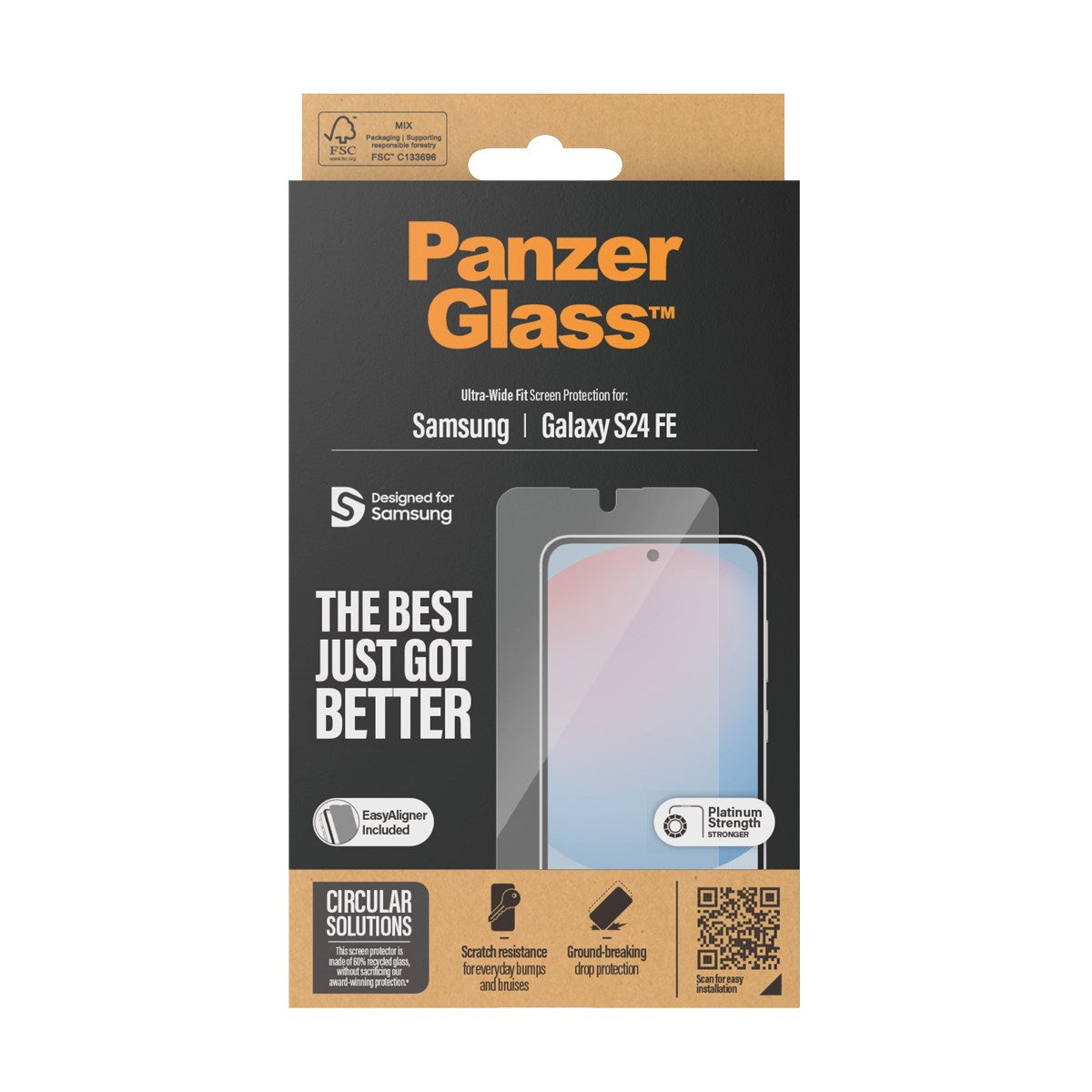 PanzerGlass® Skærmbeskyttelse Samsung Galaxy S24 FE | Ultra-Wide Fit m. EasyAligner